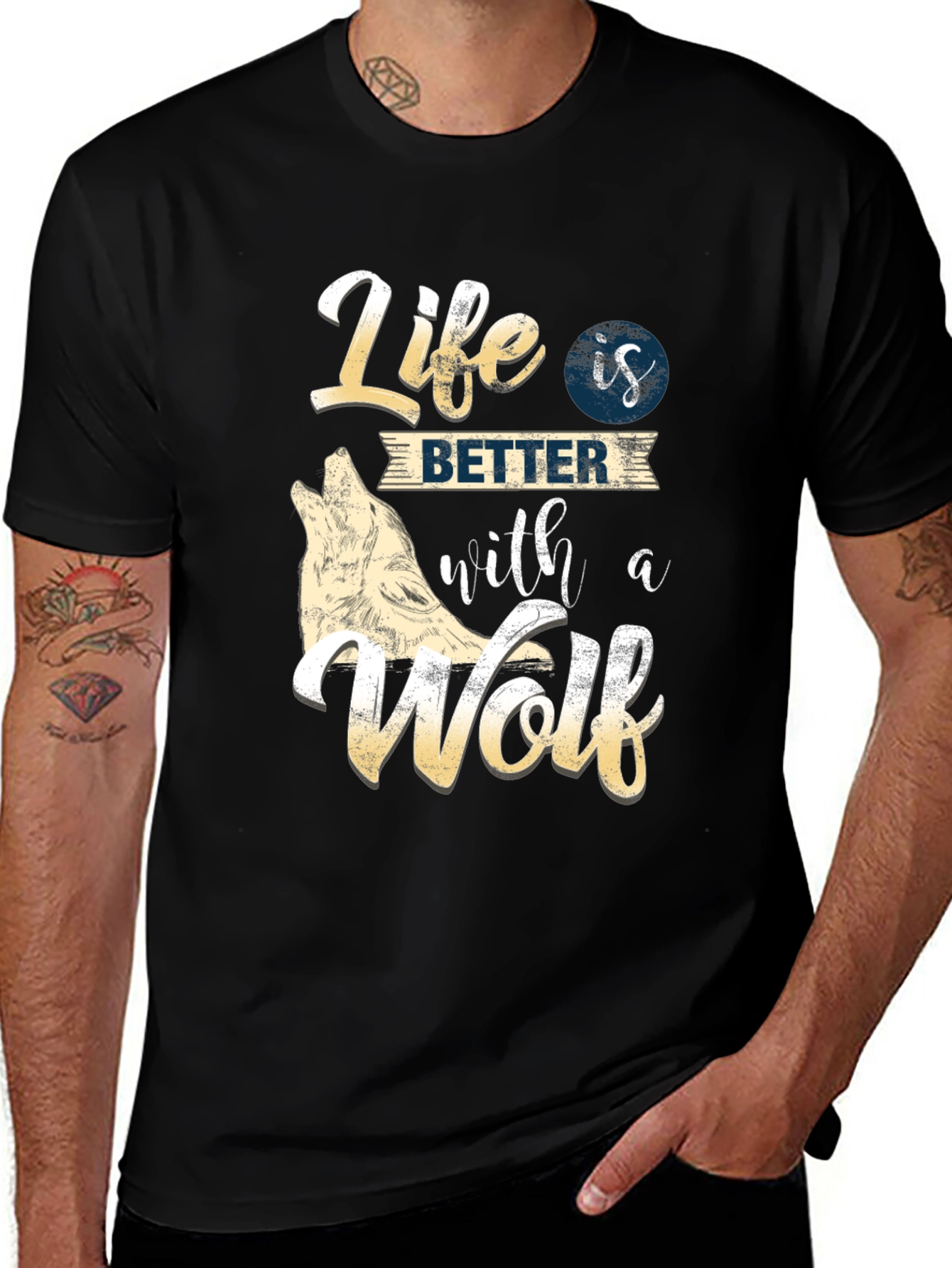 Variant 25 of Life is Better with a Wolf T-Shirt