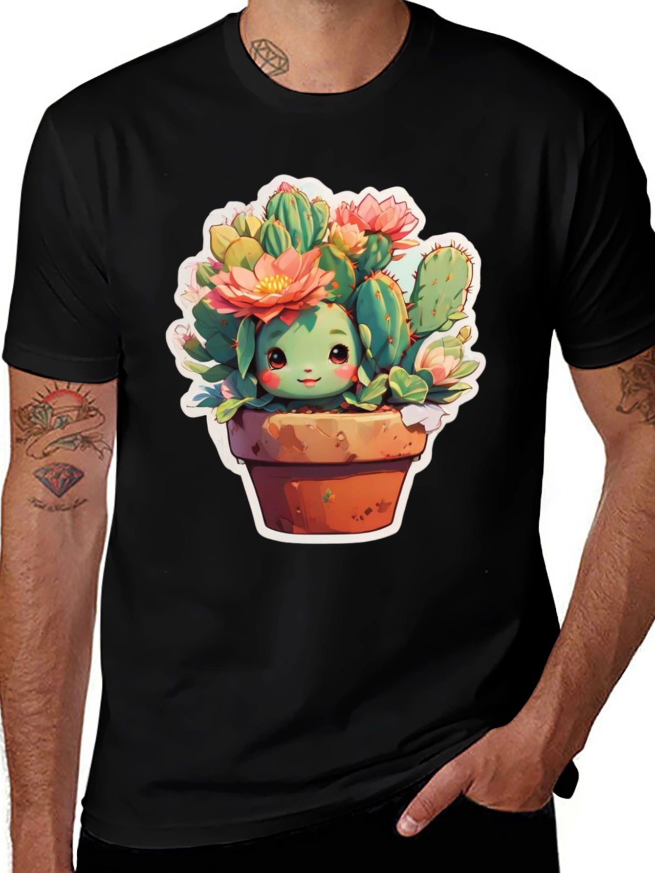 Variant 25 of Cute Cactus Plant Pot T-Shirt