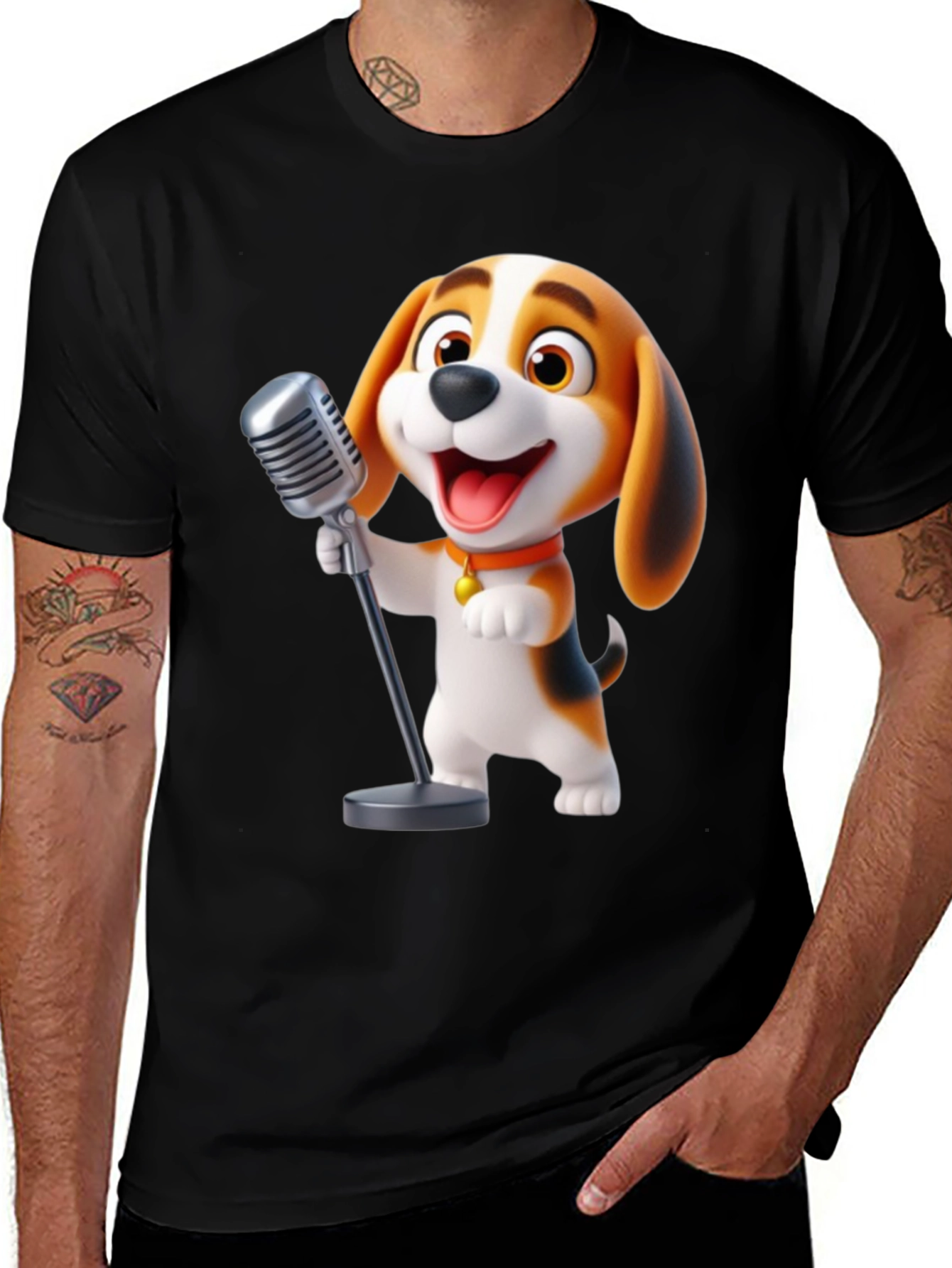 Black Dog Singing T-Shirt main image