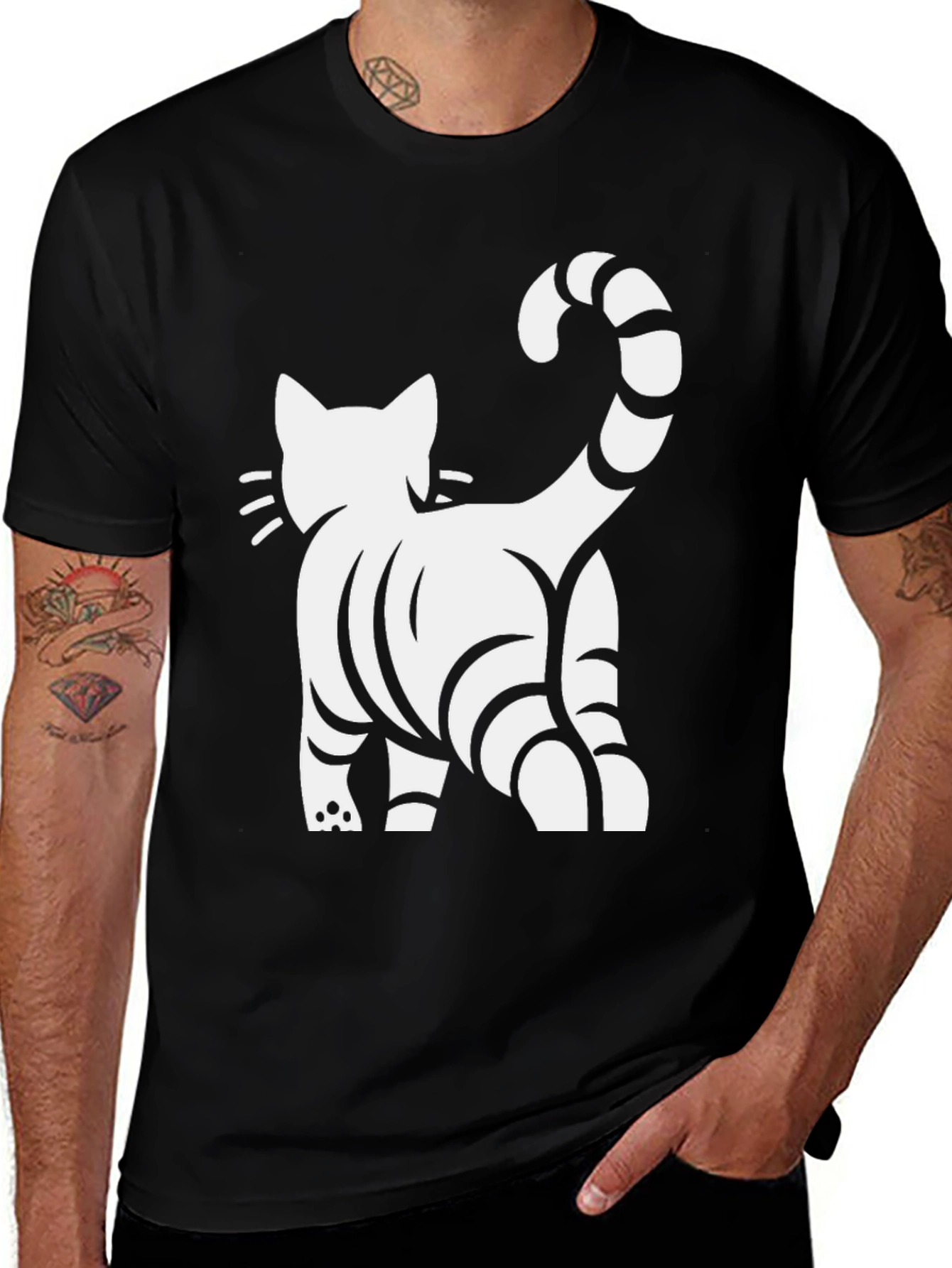 Variant 21 of Cool Cat Graphic Tee - Black