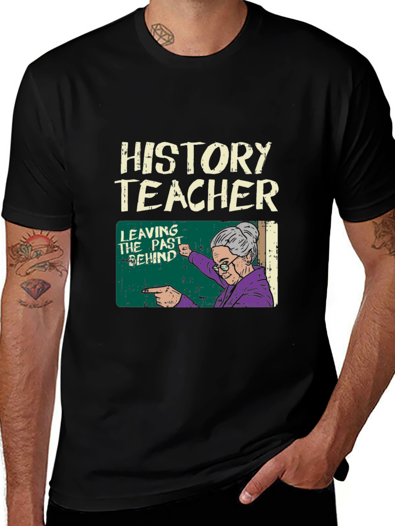 History Teacher 'Leaving the Past Behind' Graphic T-Shirt