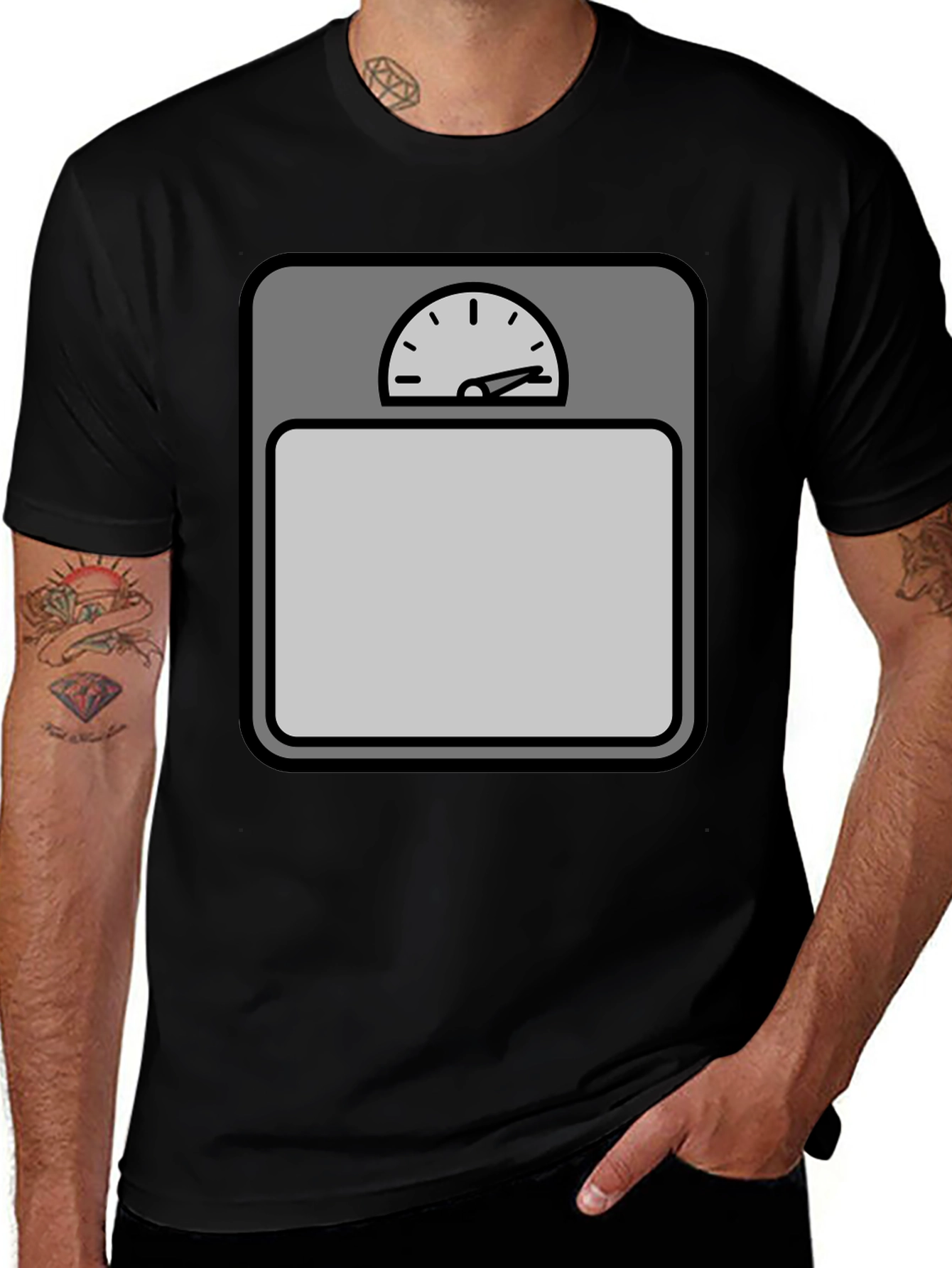 Variant 26 of Weight Scale Graphic Tee - Black Cotton T-Shirt