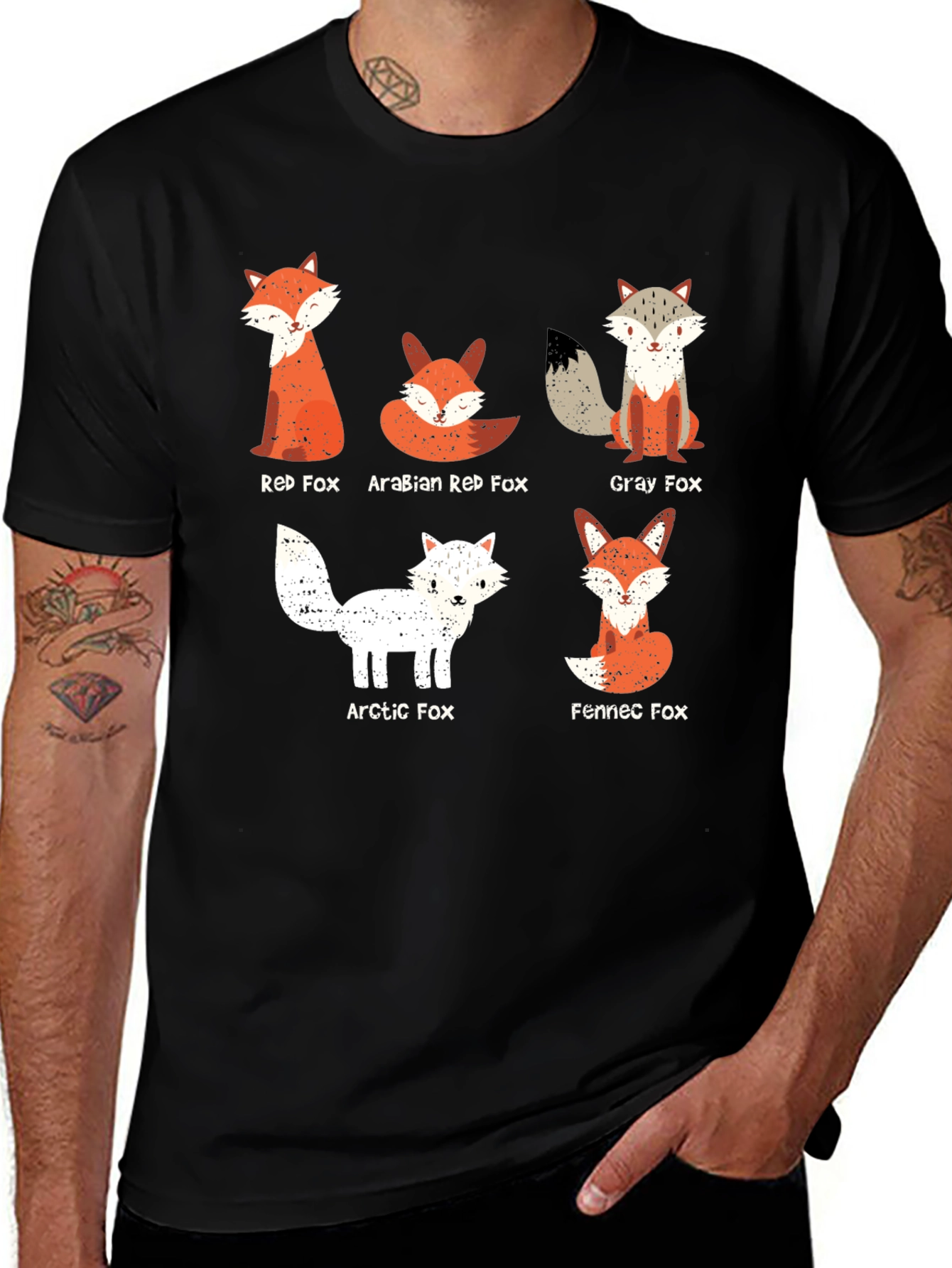 Variant 16 of Fox Breed Graphic Tee - Men's Black Cotton T-Shirt