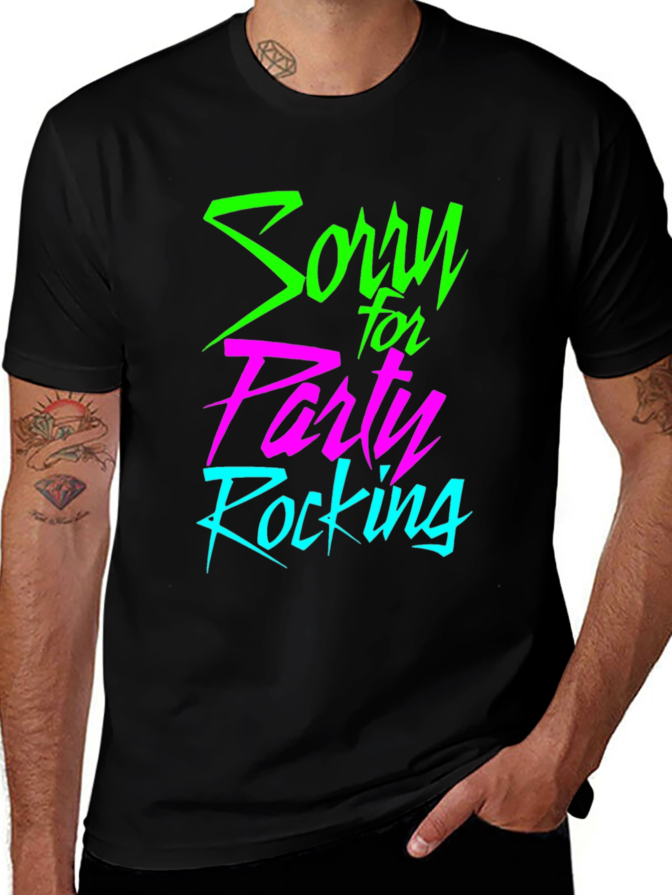 Variant 26 of Sorry for Party Rocking Black Graphic Tee
