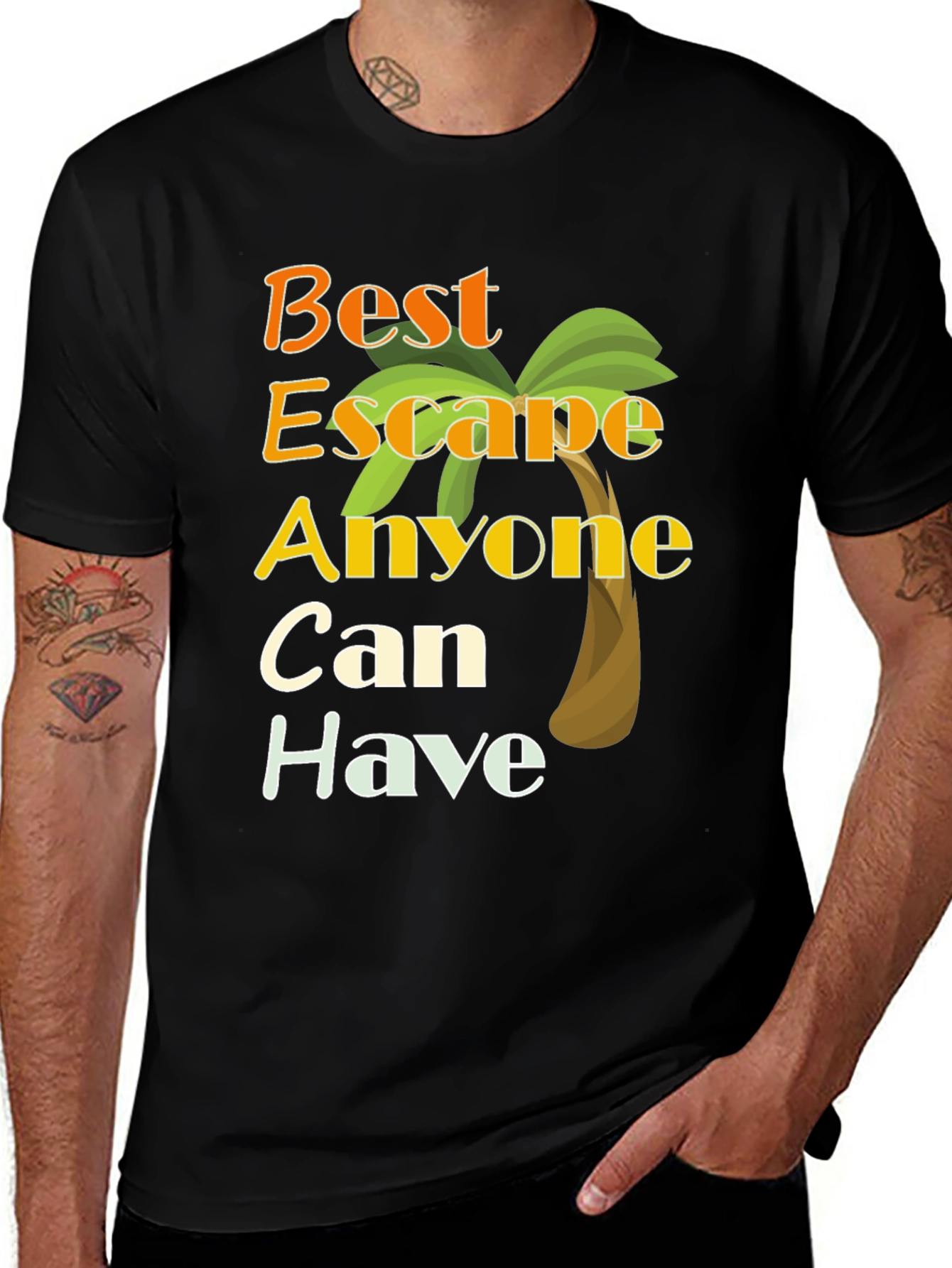 Variant 17 of Best Escape T-Shirt Palm Tree Tropical Holiday Graphic Tee