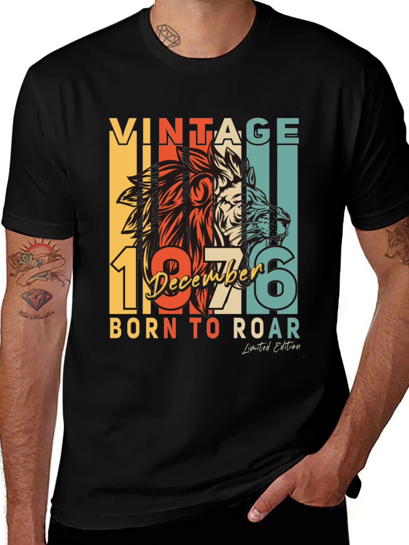 Variant 14 of Vintage 1976 December Born To Roar T-Shirt