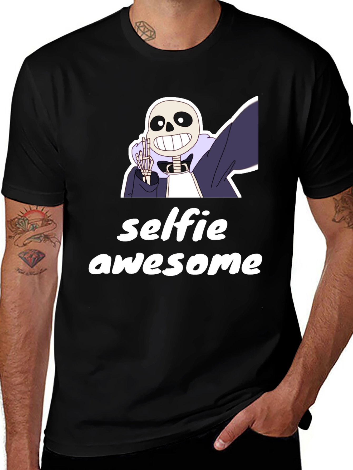 Variant 5 of Selfie Awesome Cartoon Character T-Shirt