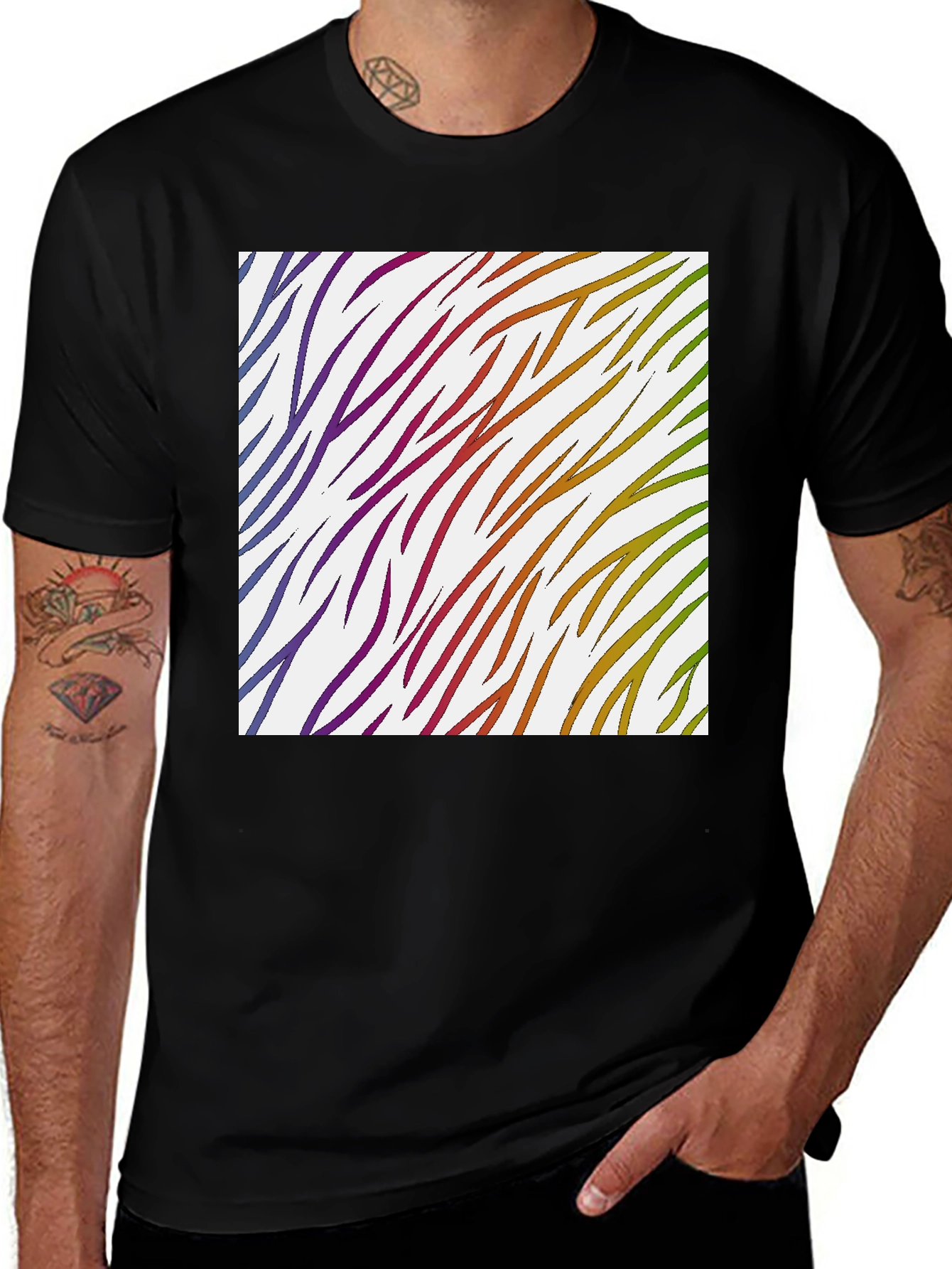 Rainbow Zebra Stripe Tee