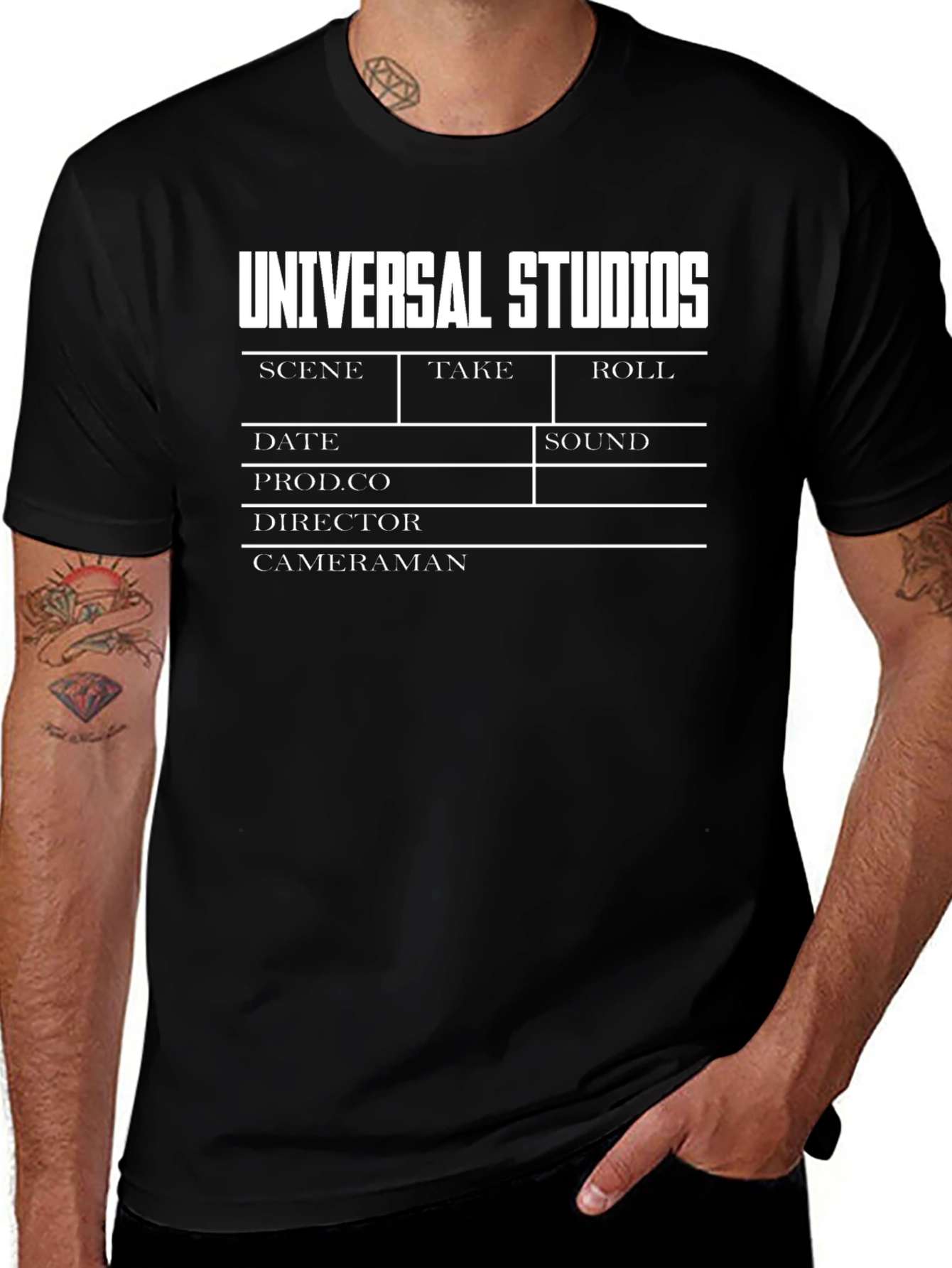 Universal Studios Movie Clapboard Black T-Shirt