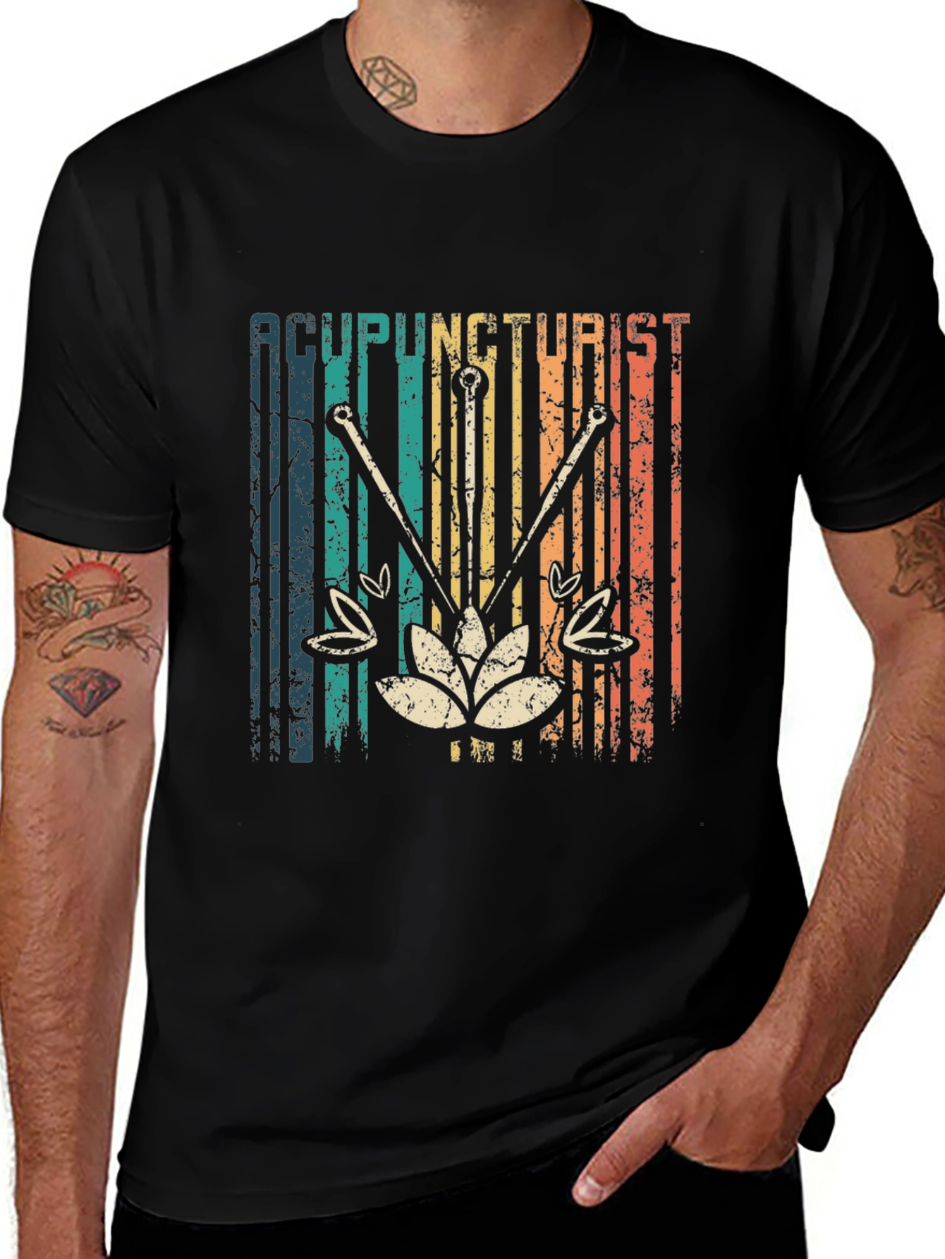 Variant 10 of Acupuncturist Vintage Graphic T-Shirt - Black