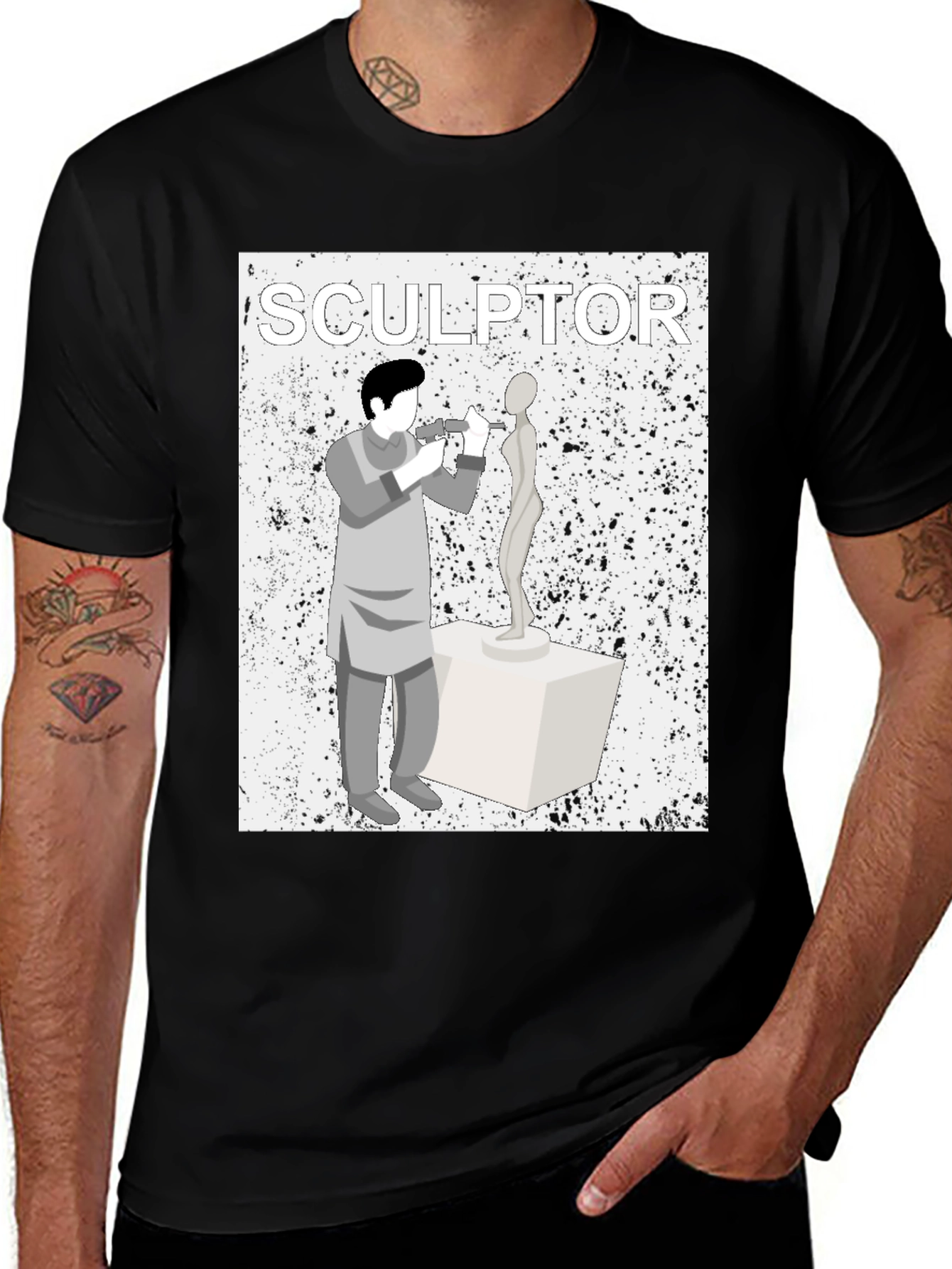 Variant 17 of Sculptor Graphic T-Shirt - Artistic Design