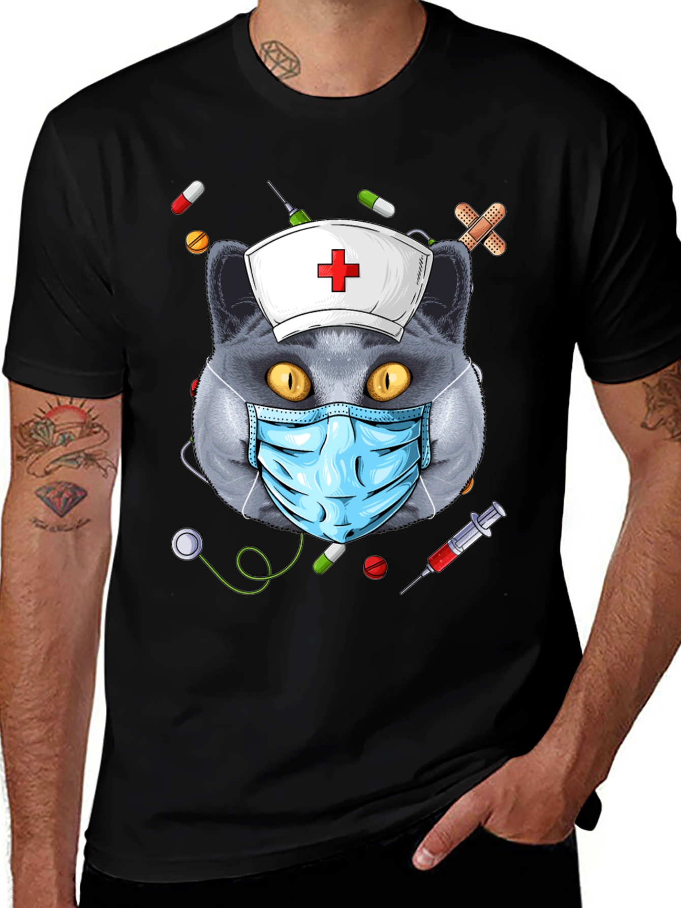 Nurse Cat T-Shirt - Medical Staff Apparel