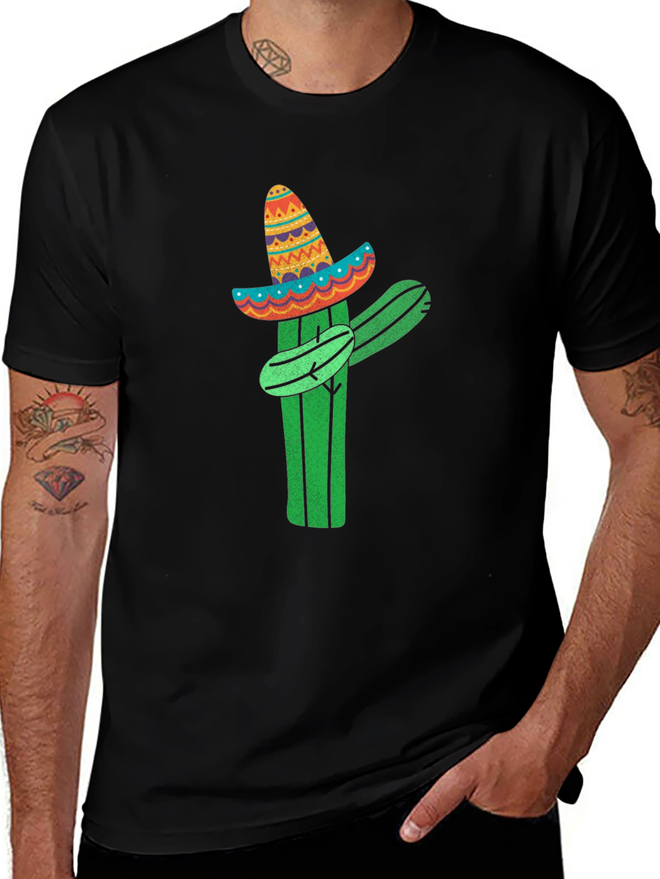 Variant 8 of Cactus Sombrero Graphic Tee - Fun Cinco de Mayo Shirt
