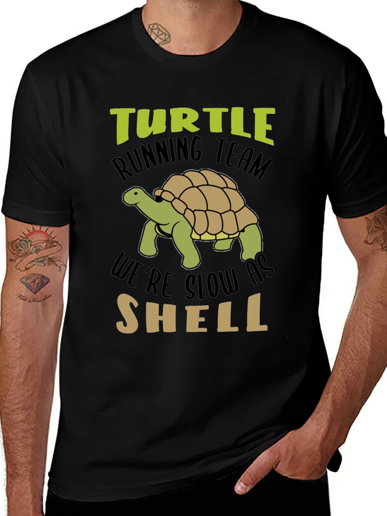 Variant 12 of Turtle Running Team T-Shirt - Slow As Shell Tee