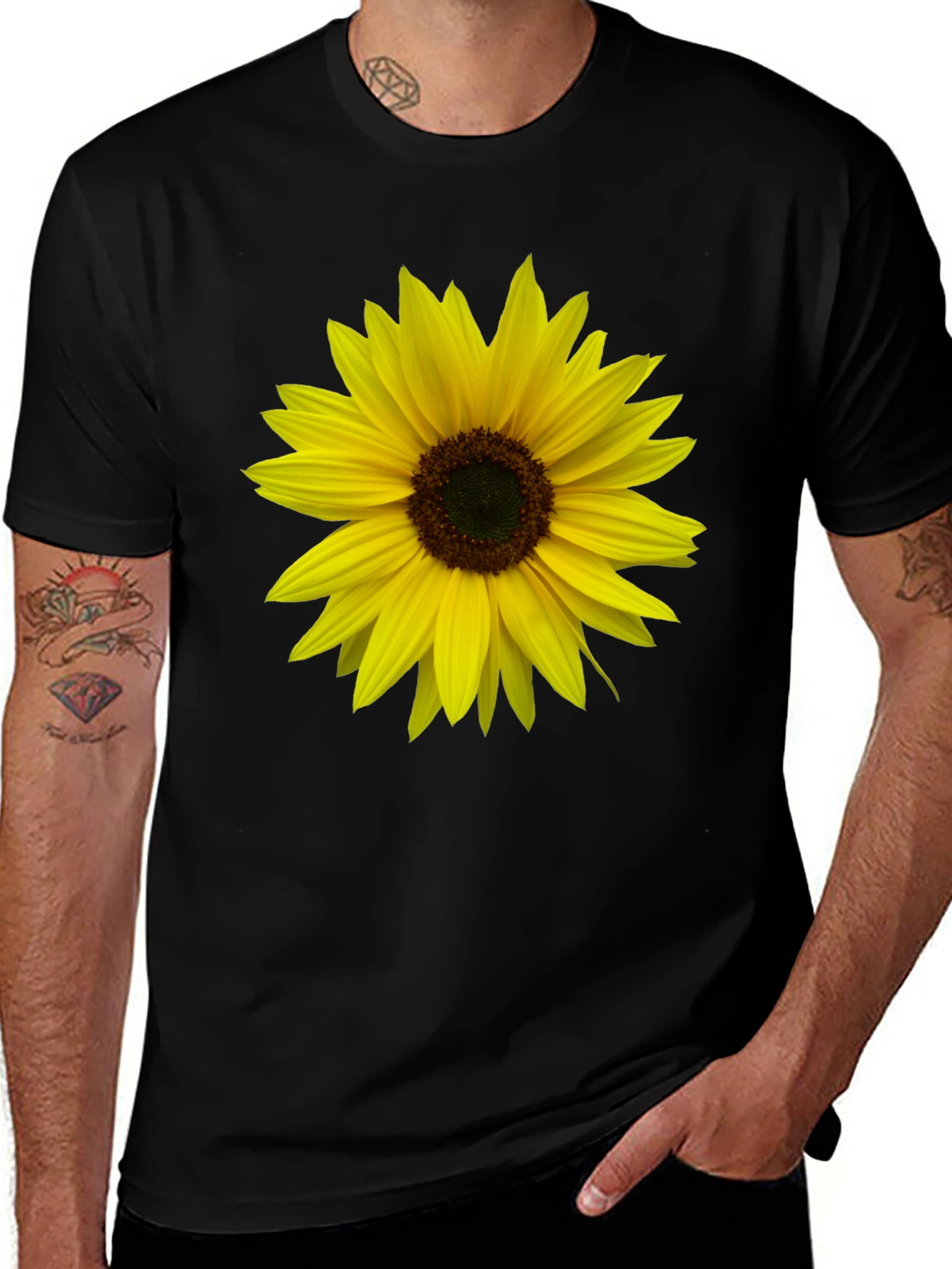 Variant 26 of Sunflower Graphic Black T-Shirt