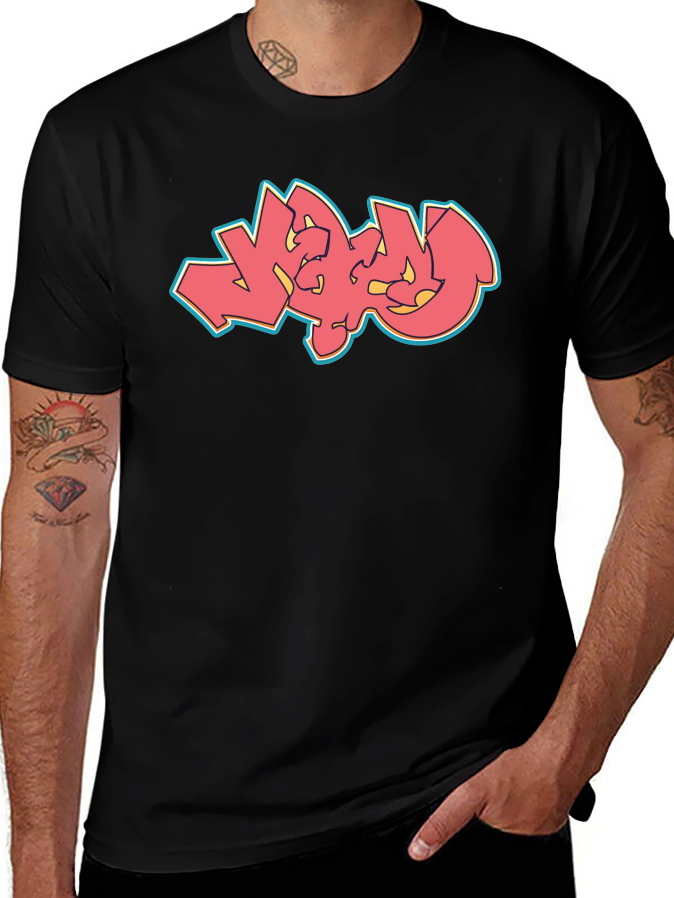 Variant 21 of Graffiti Style Graphic Tee - Black