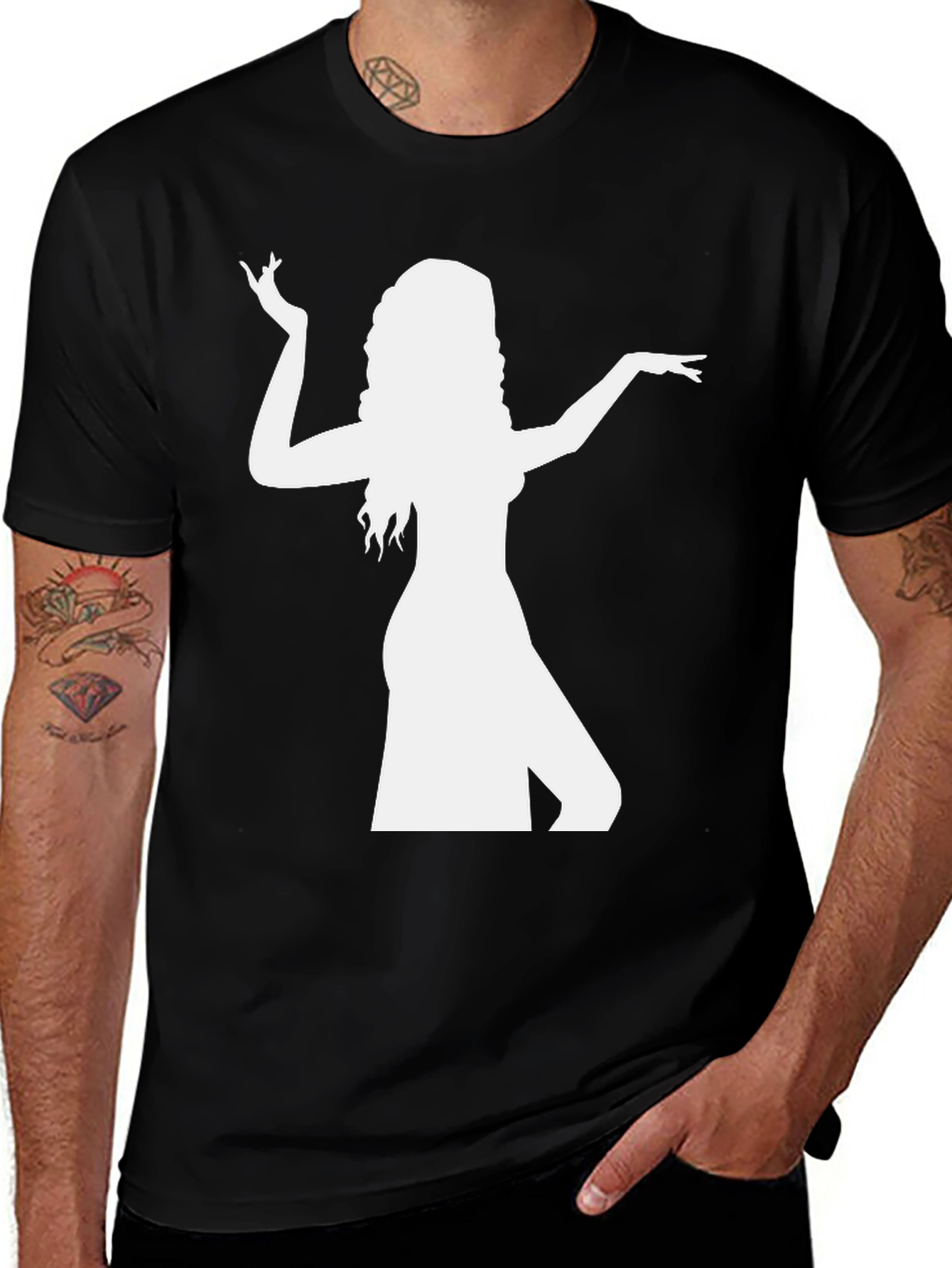 Belly Dancer Silhouette Graphic Tee - Black
