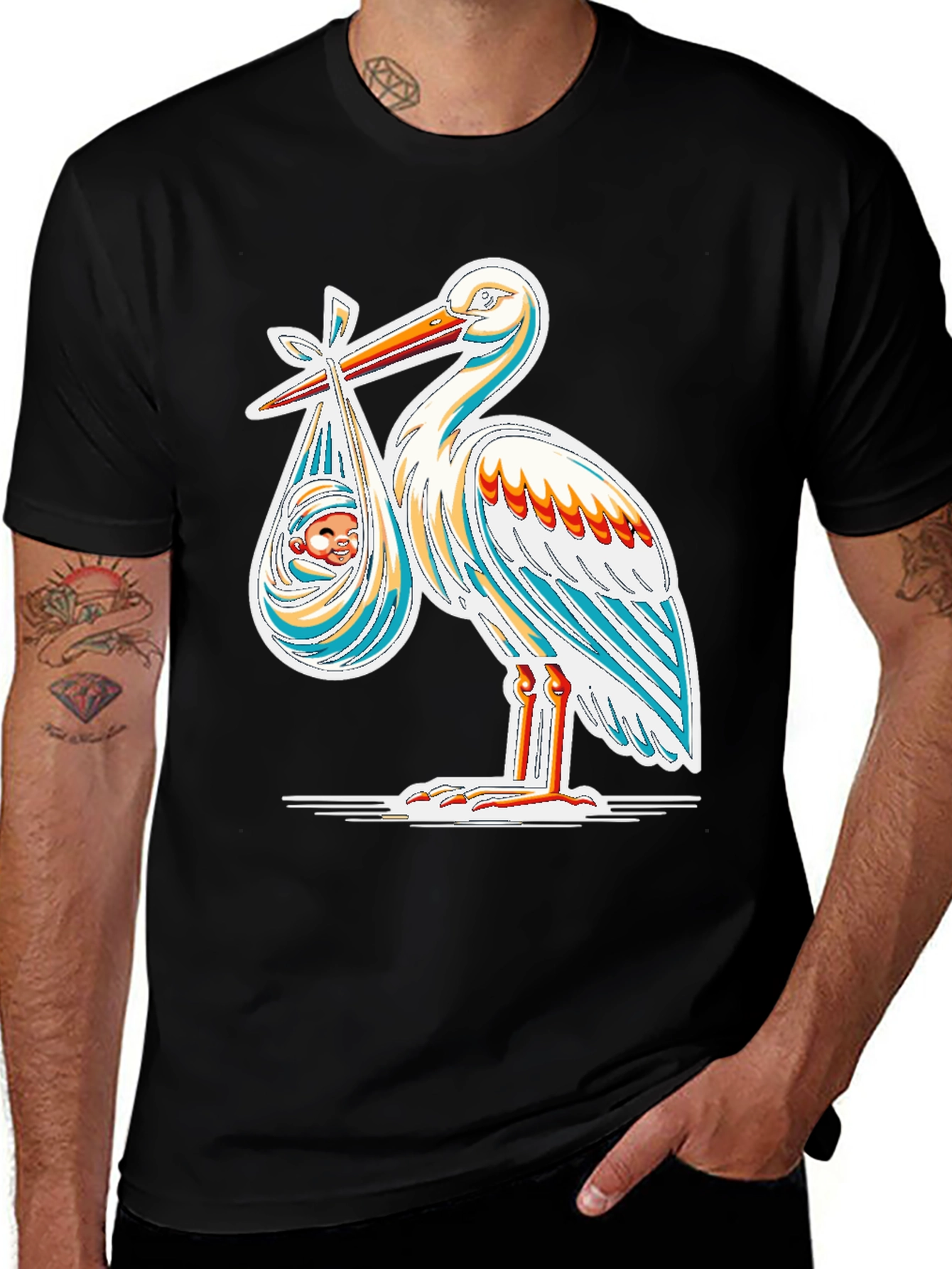 Variant 20 of Stork Baby Delivery Graphic Tee - New Arrival