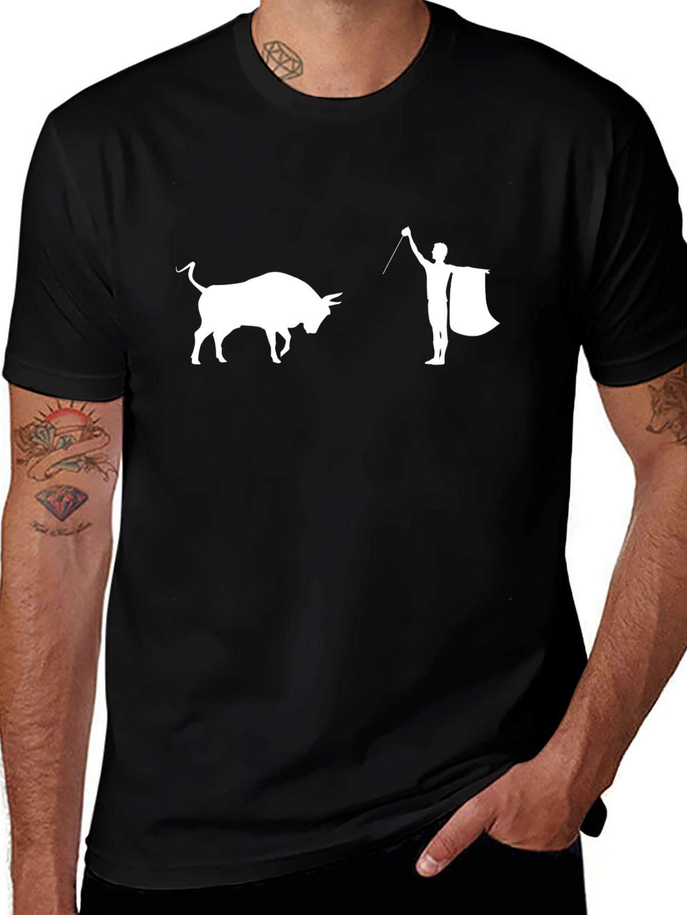Bullfighting T-Shirt - Black - Mens