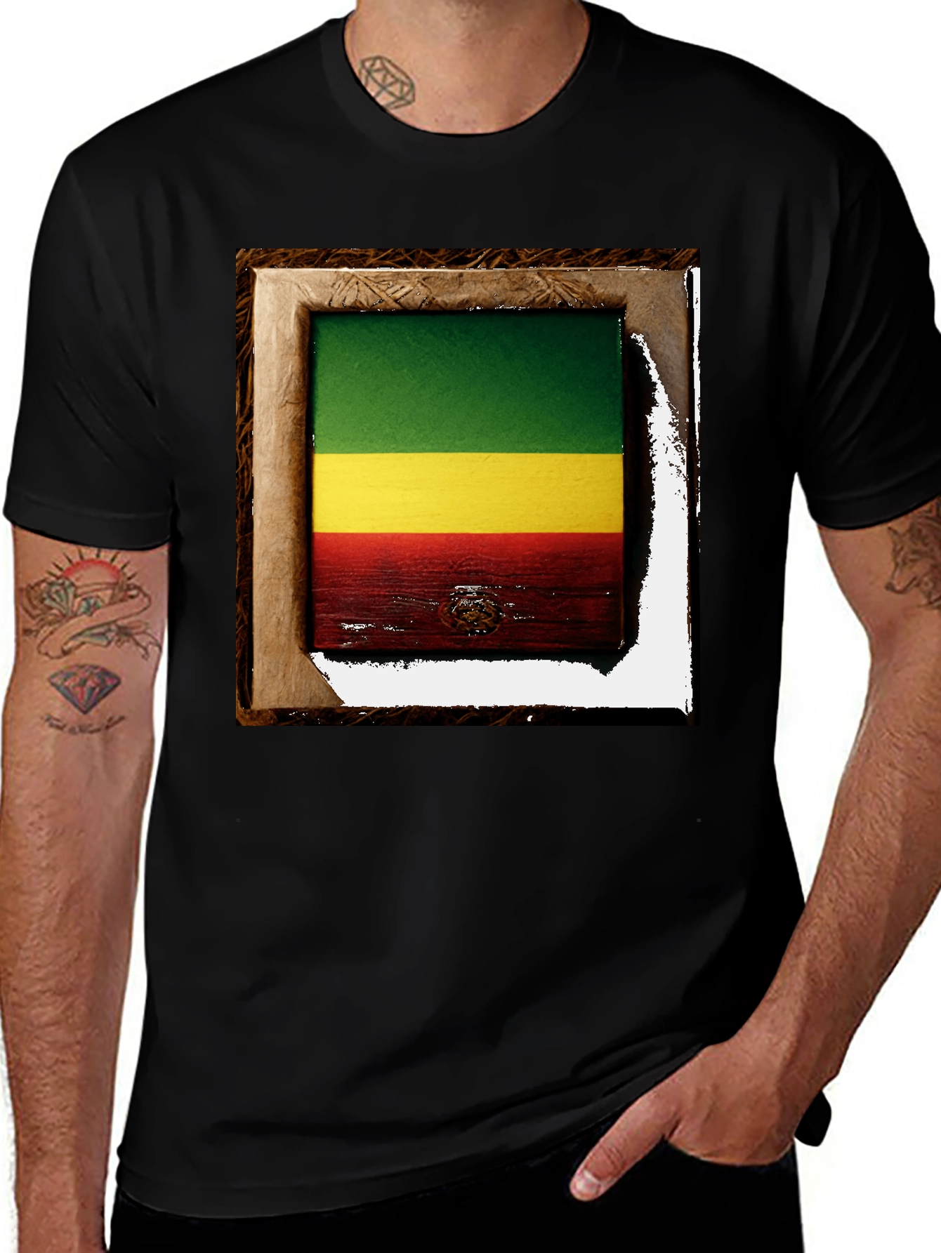 Rasta Flag Framed T-Shirt