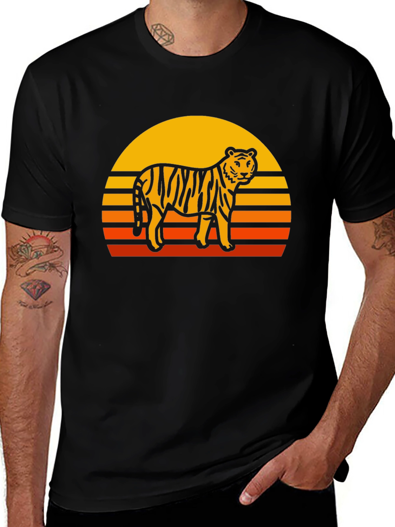 Variant 7 of Retro Tiger Graphic Tee - Vintage Style T-Shirt