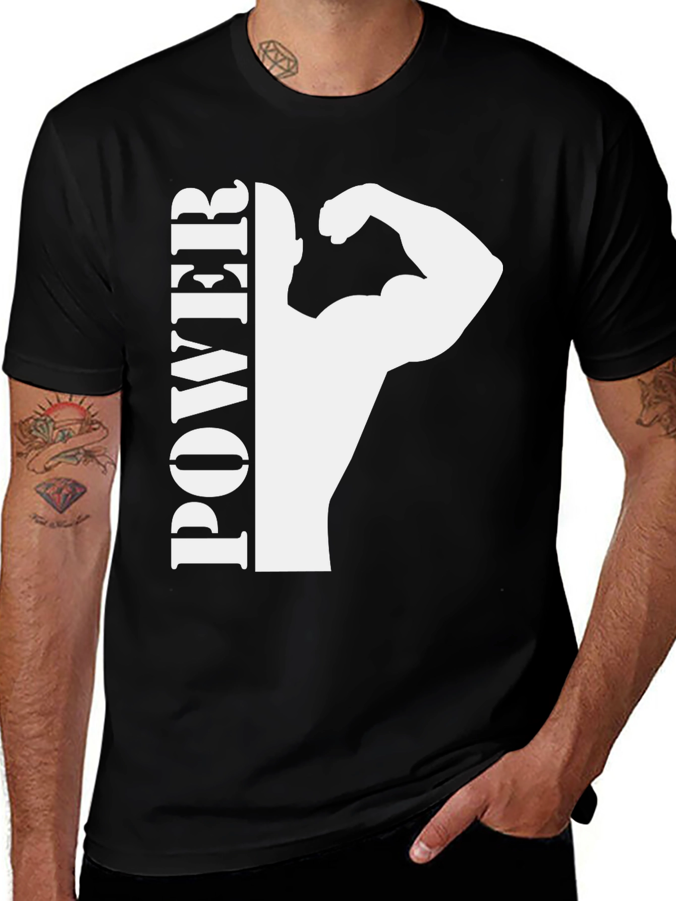 Variant 30 of Power Muscle Graphic Tee - Black
