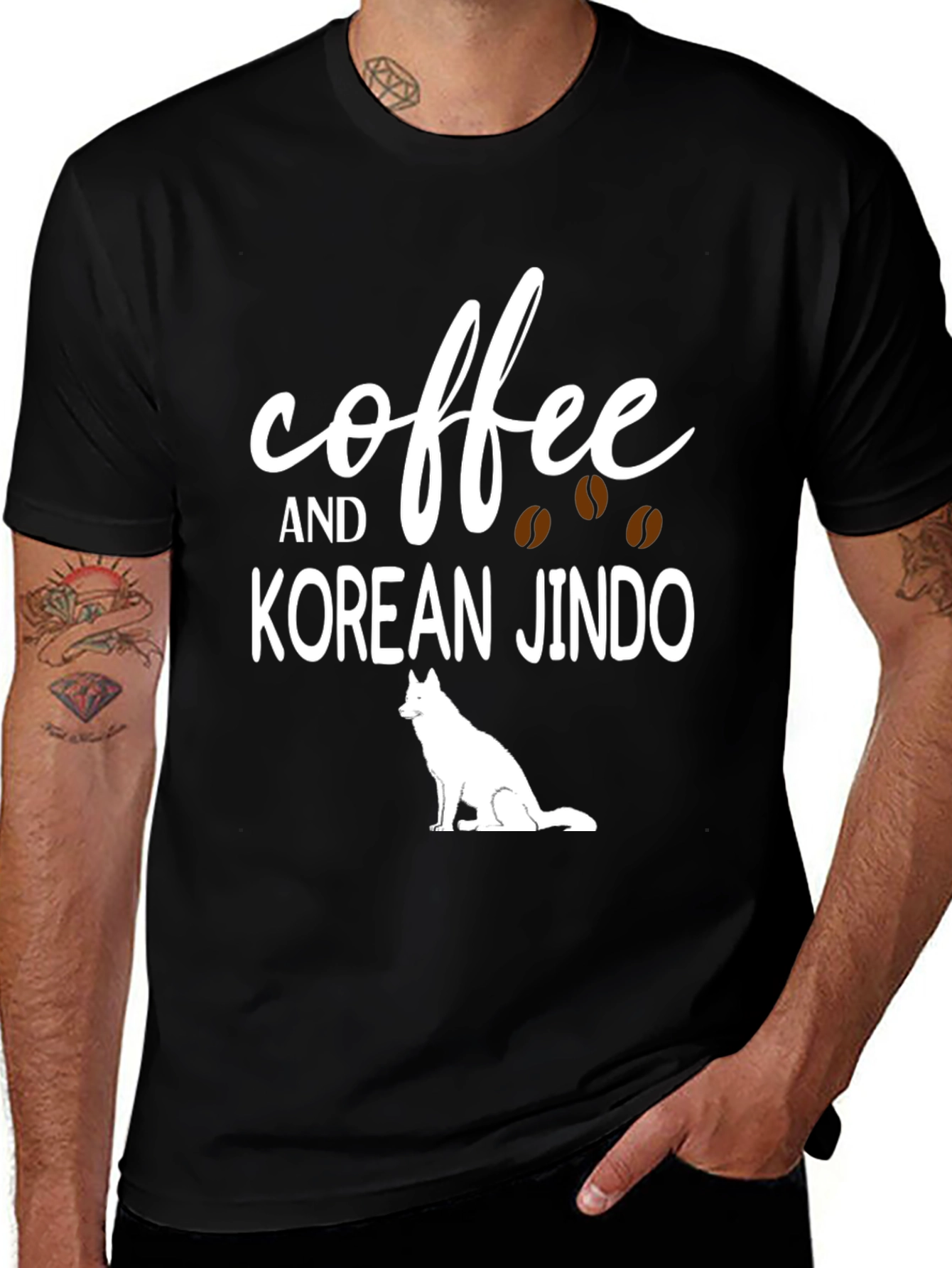 Variant 8 of Coffee & Korean Jindo Dog Graphic Tee