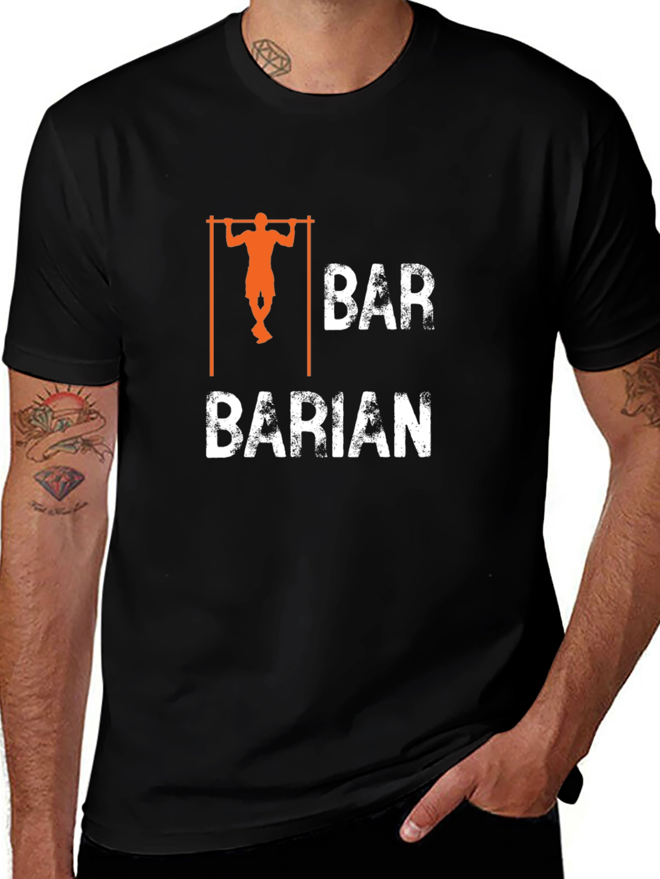 Variant 21 of Bar Barian Black T-Shirt - Pull-Up Design