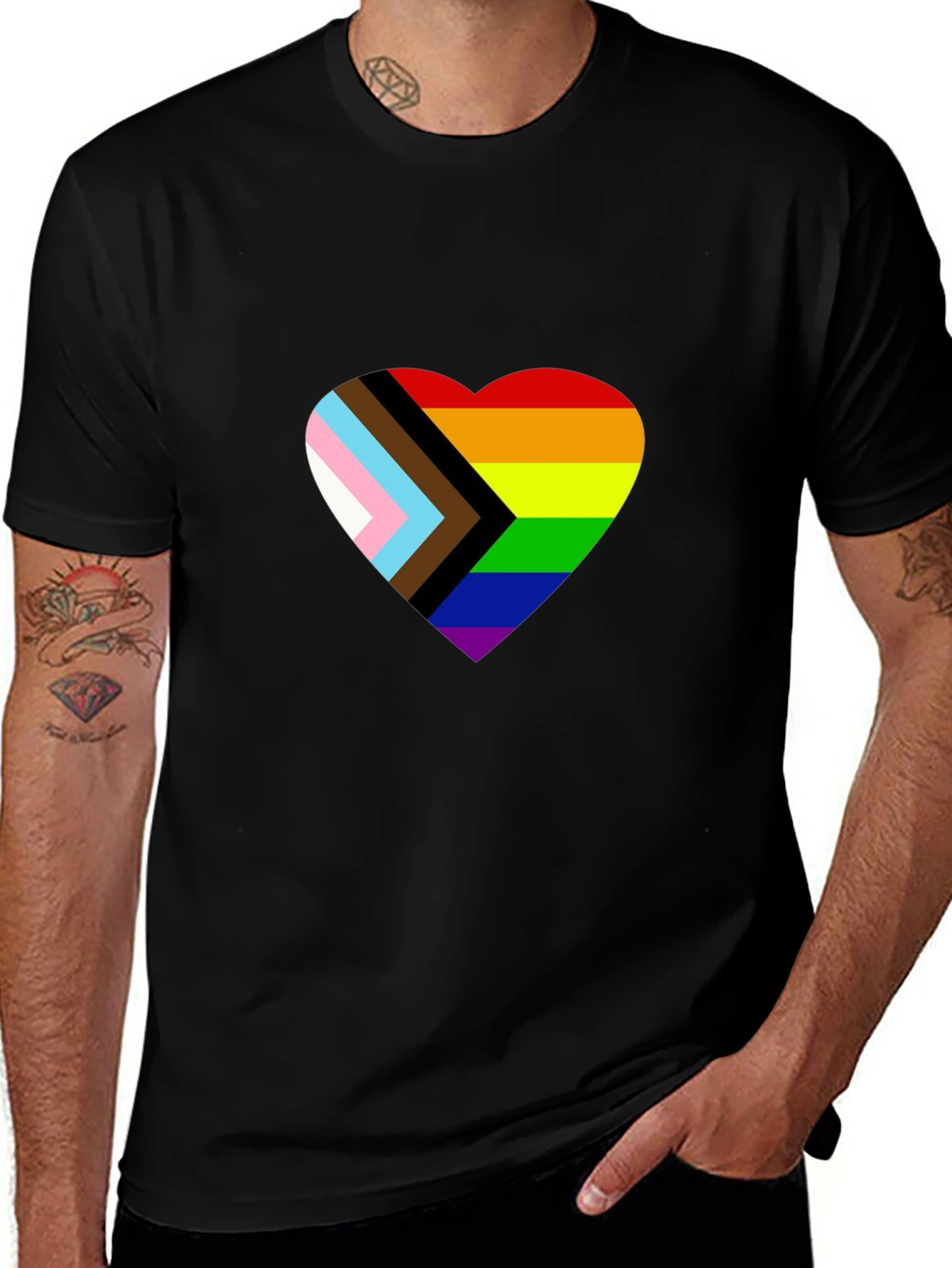 Pride Heart T-Shirt - Black LGBTQ+ Tee