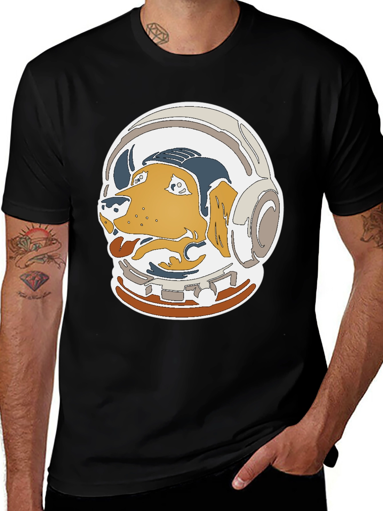 Variant 5 of Astronaut Dog Graphic T-Shirt