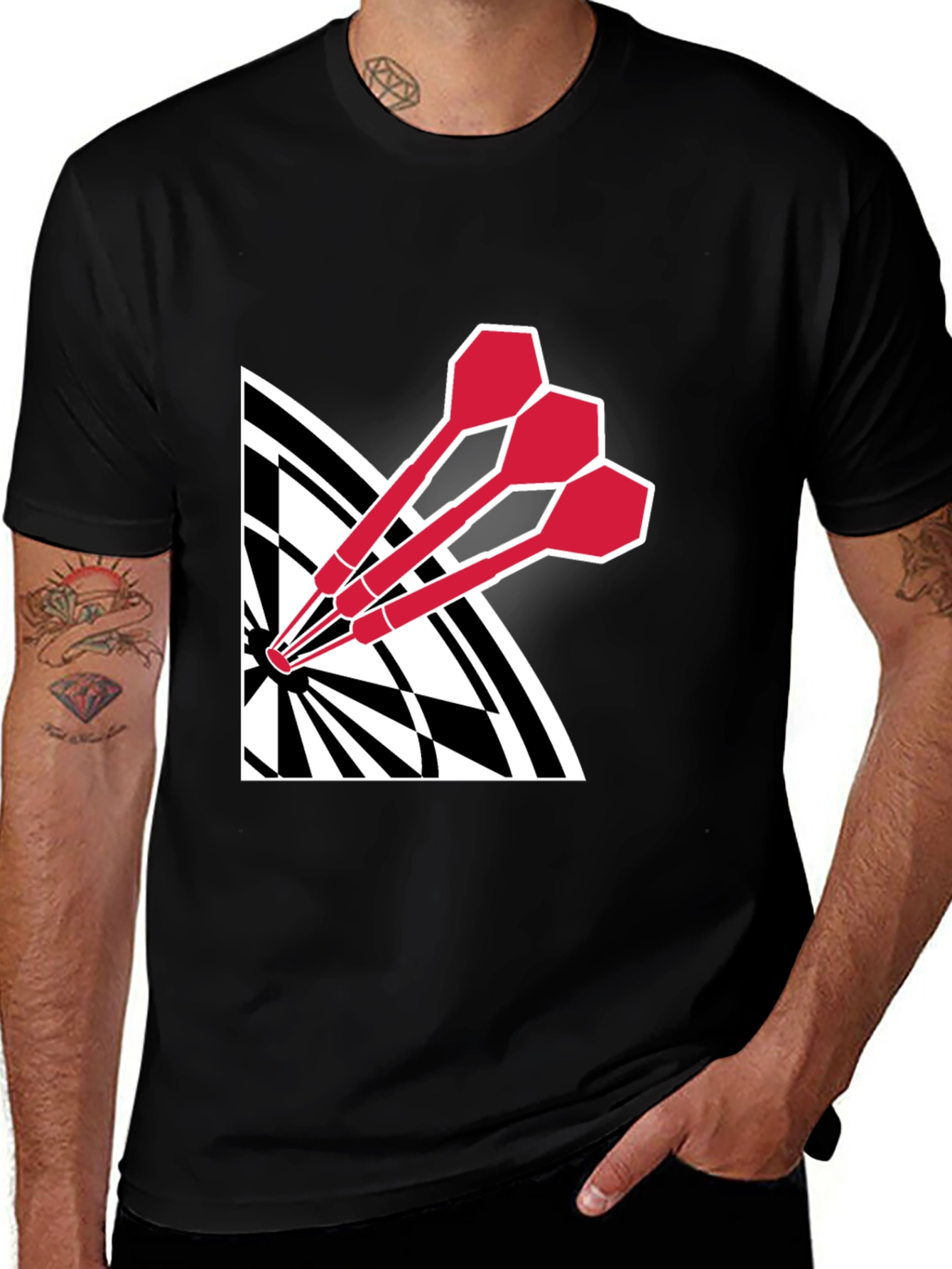 Dartboard T-Shirt - Black Dart Tee