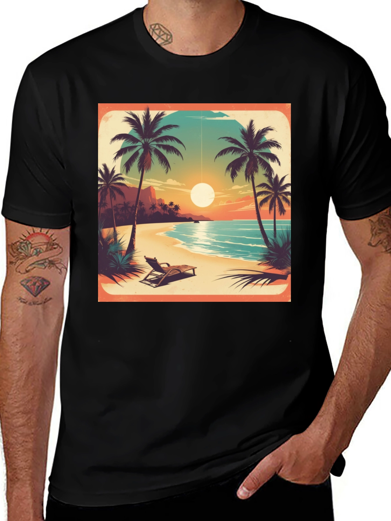 Variant 18 of Tropical Beach Sunset Graphic Tee
