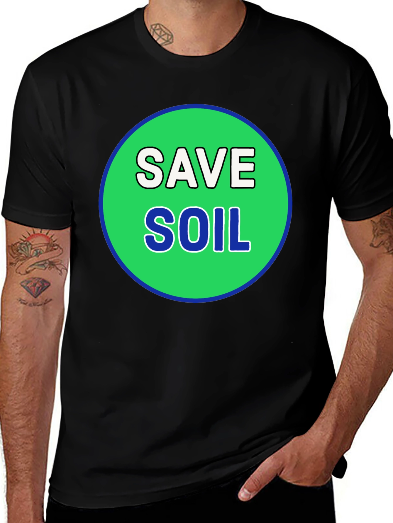 Variant 11 of Save Soil Black T-Shirt - Environmental Awareness