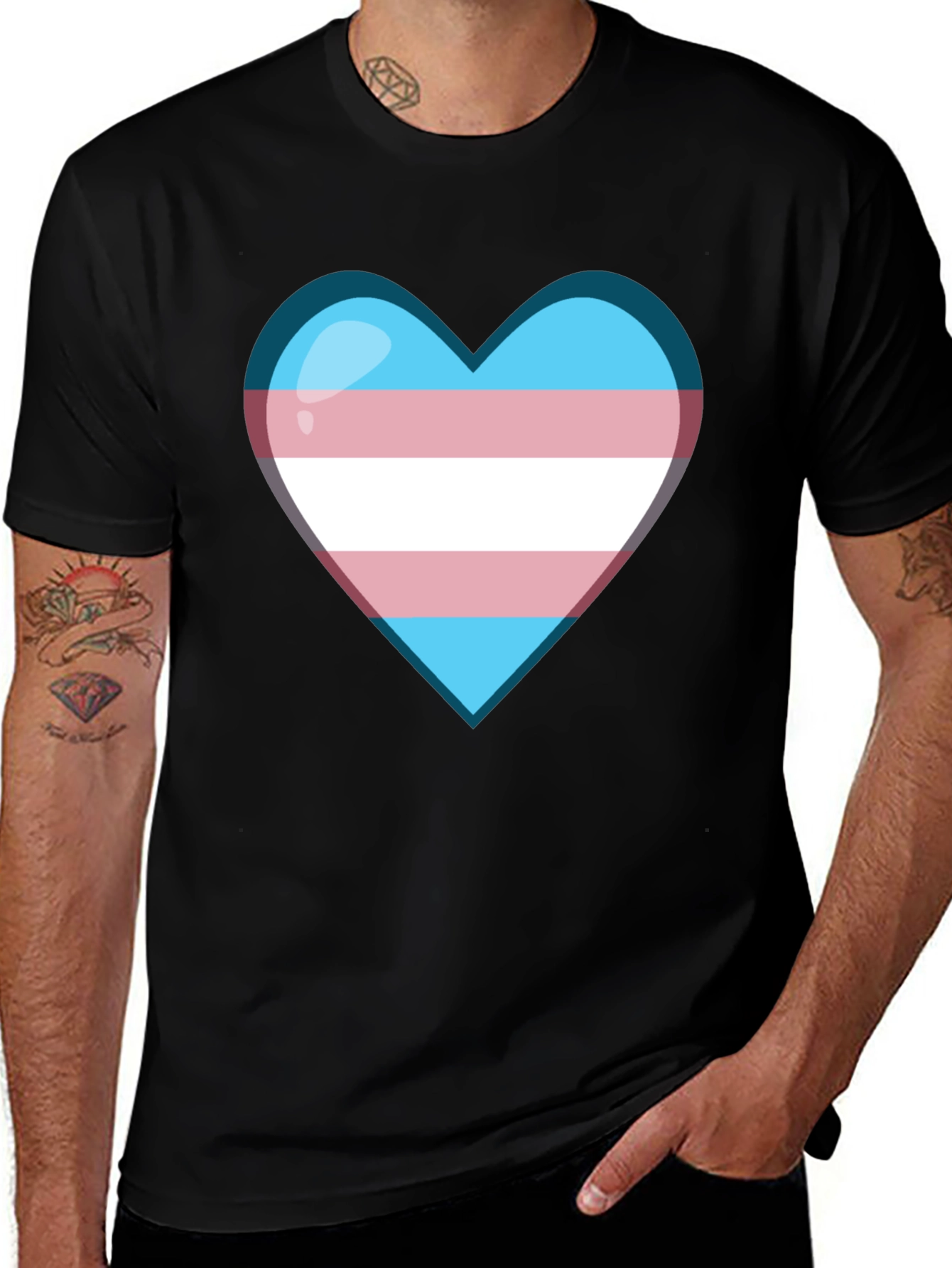Variant 7 of Transgender Pride Heart T-Shirt