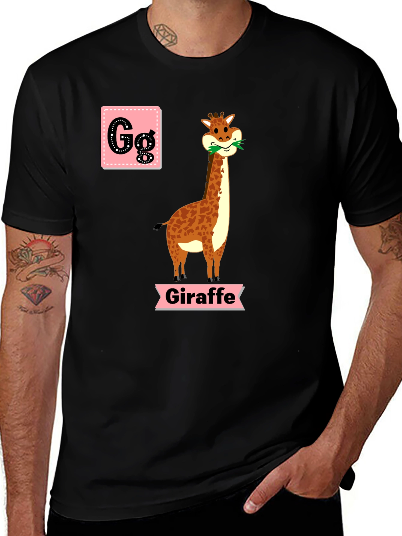 Variant 19 of Giraffe Graphic Tee - ABC Alphabet Learning Shirt