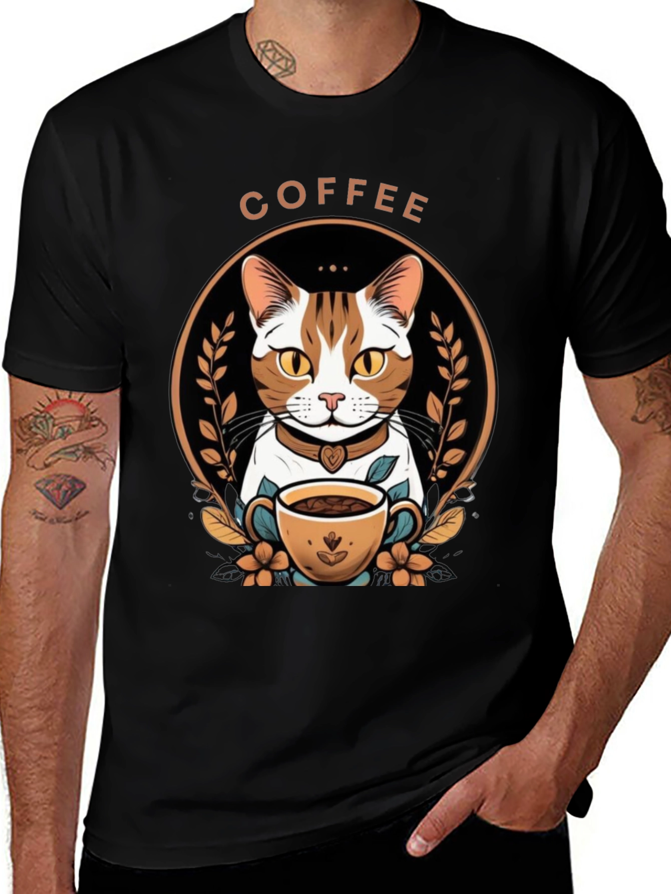 Variant 29 of Coffee Cat Graphic Tee - Brewtiful Design