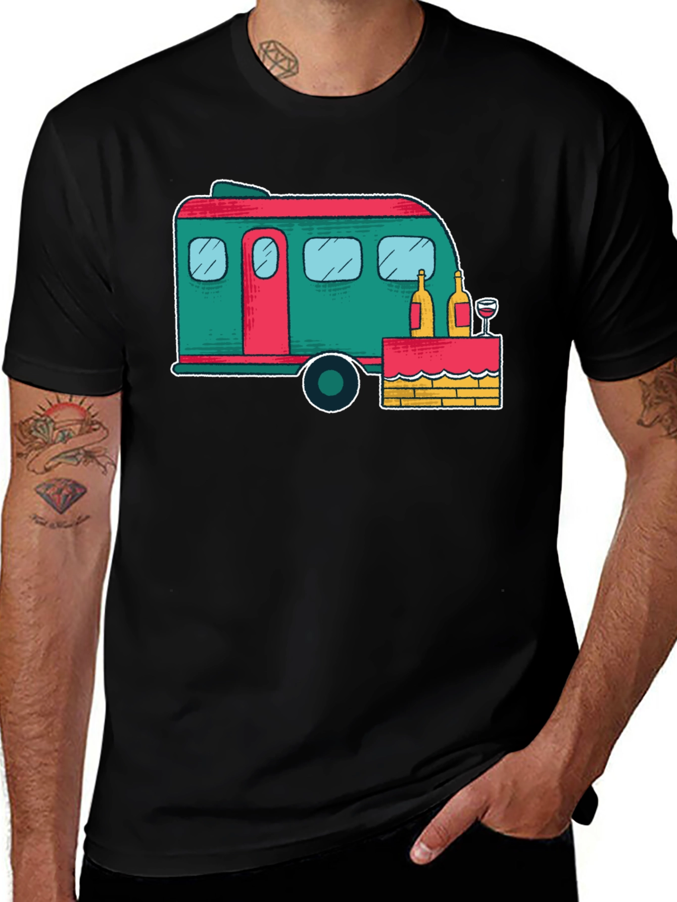 Camper & Wine T-Shirt - Vacation Vibes!