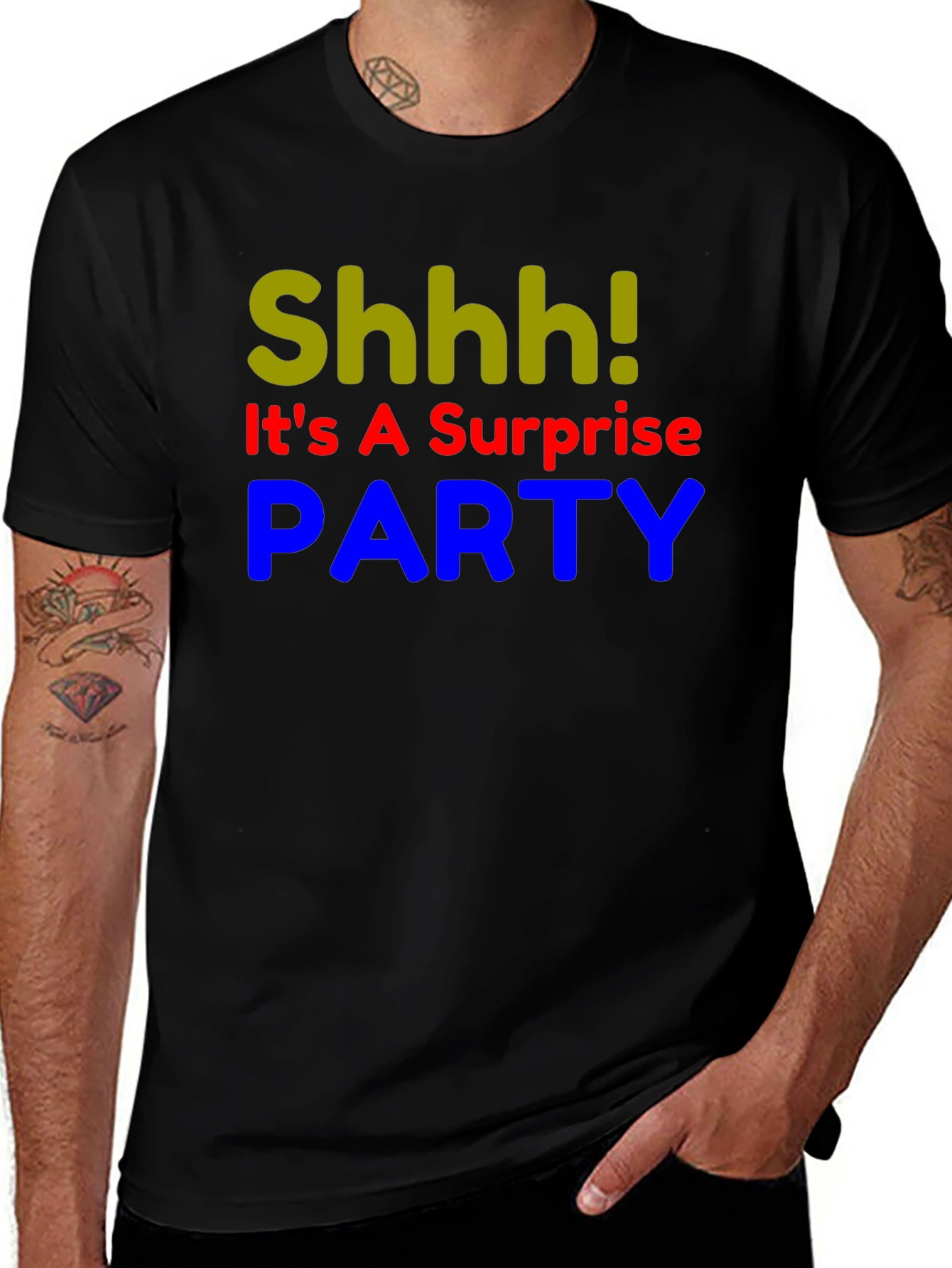 Variant 7 of Surprise Party T-Shirt - Shhh! Funny Birthday Tee