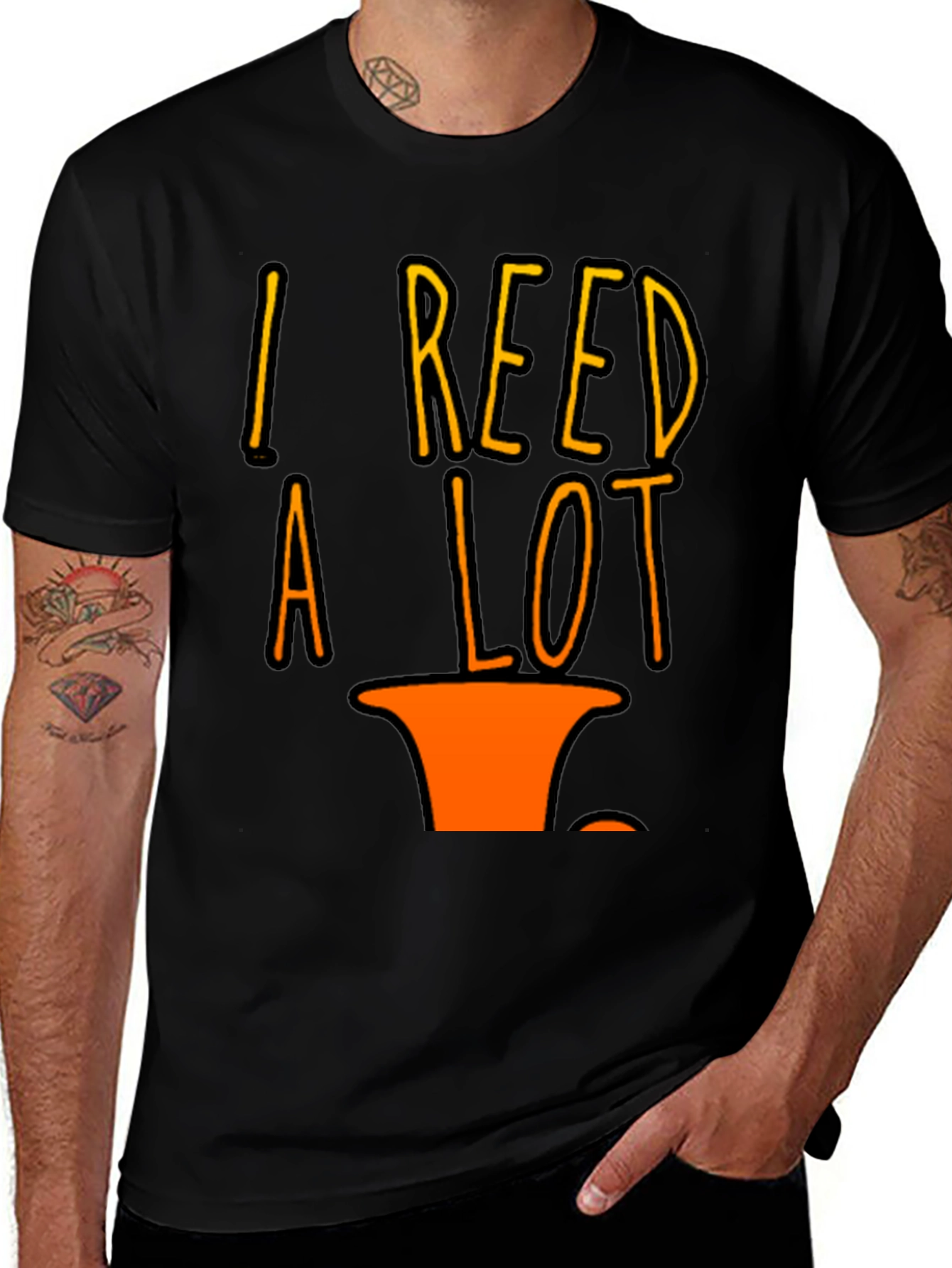 Variant 18 of I Reed A Lot Black T-Shirt - Funny Graphic Tee