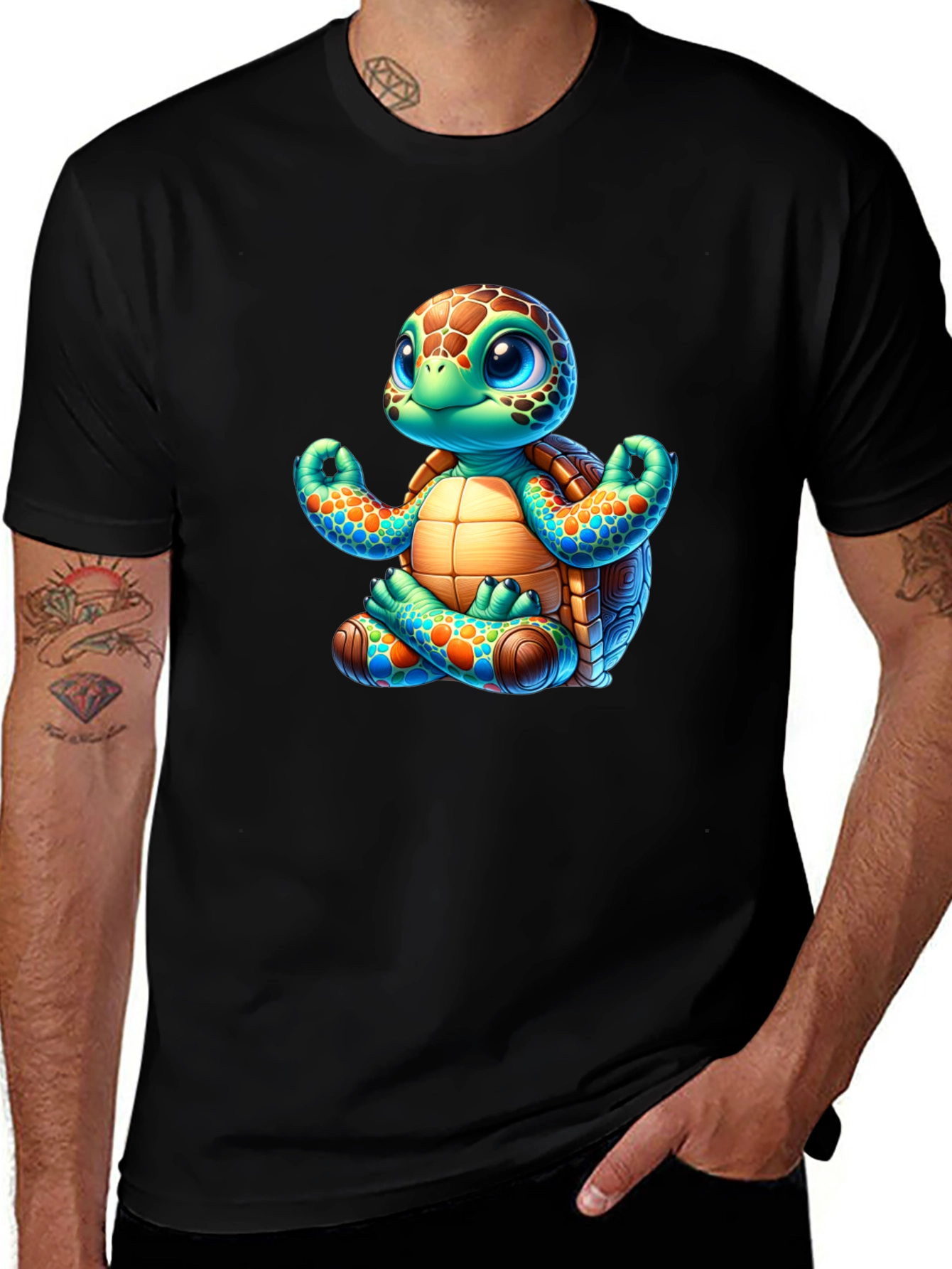 Variant 6 of Meditating Turtle Graphic Tee - Yoga Animal Shirt