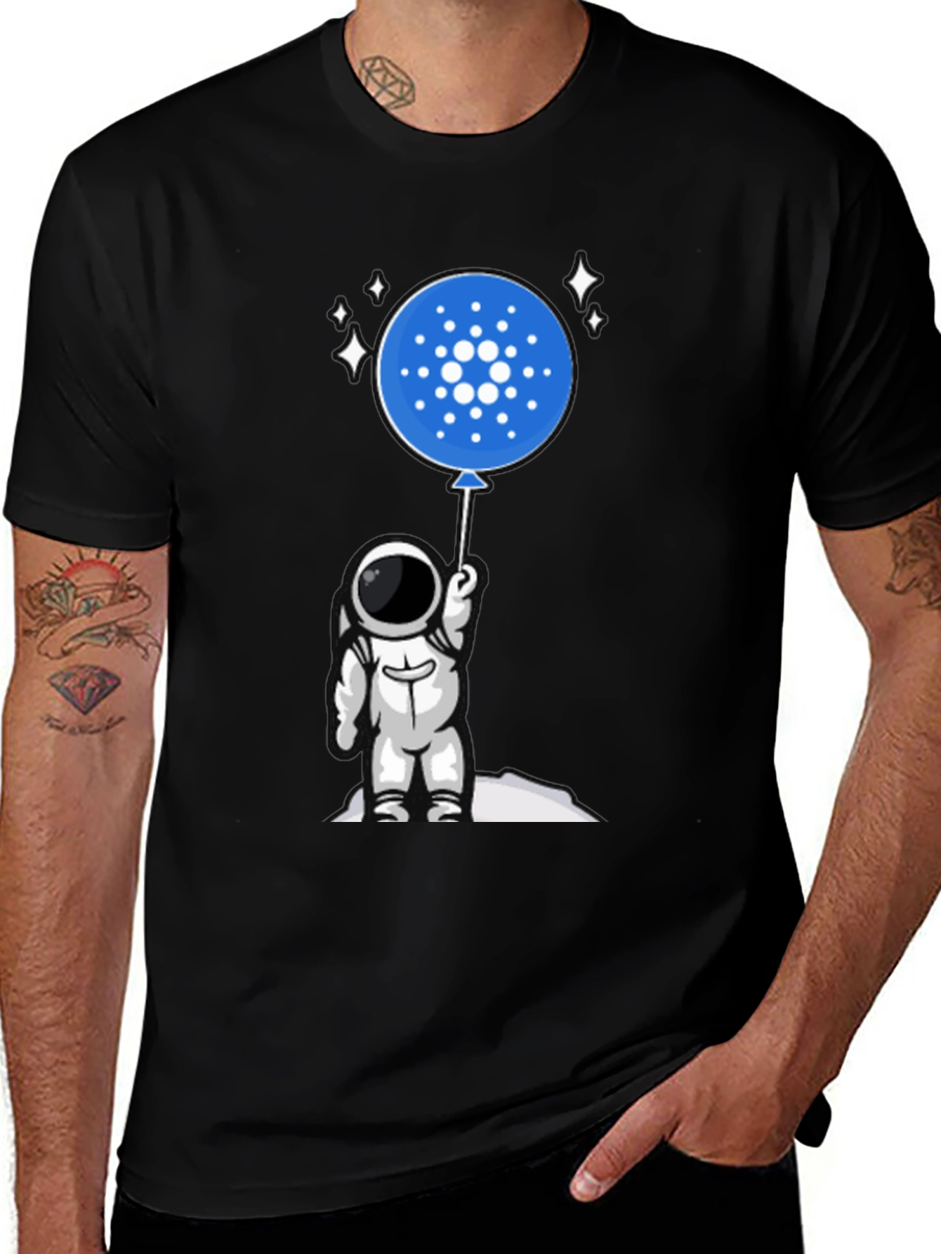 Astronaut Holding Cardano Balloon T-Shirt