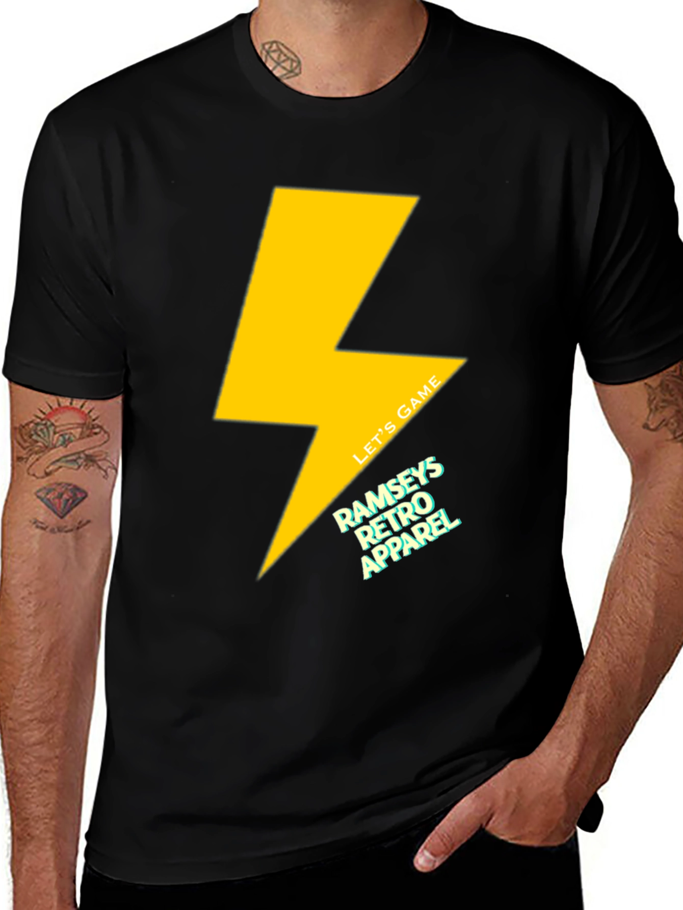 Variant 16 of Retro Lightning Bolt T-Shirt - Game On!