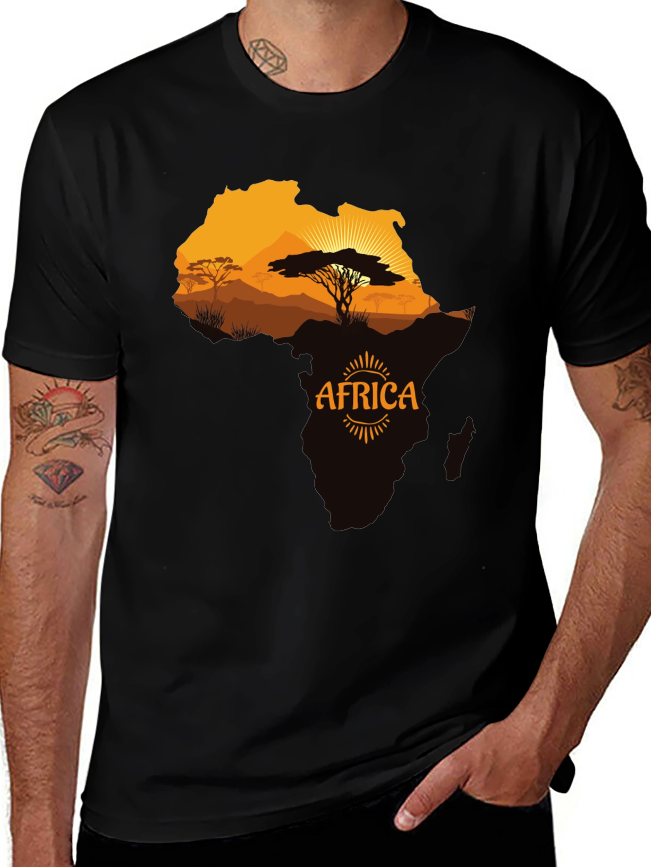 Africa Map T-Shirt - Stylish Graphic Tee for Men