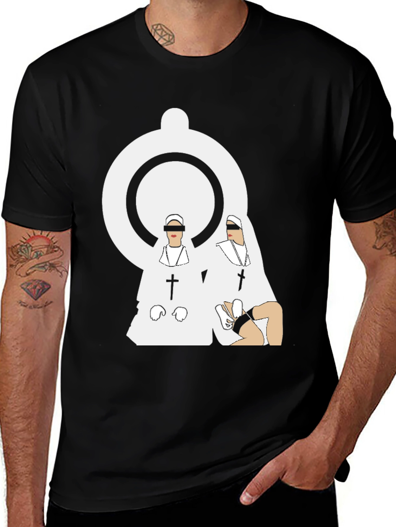 Variant 25 of Nun Graphic Black T-Shirt