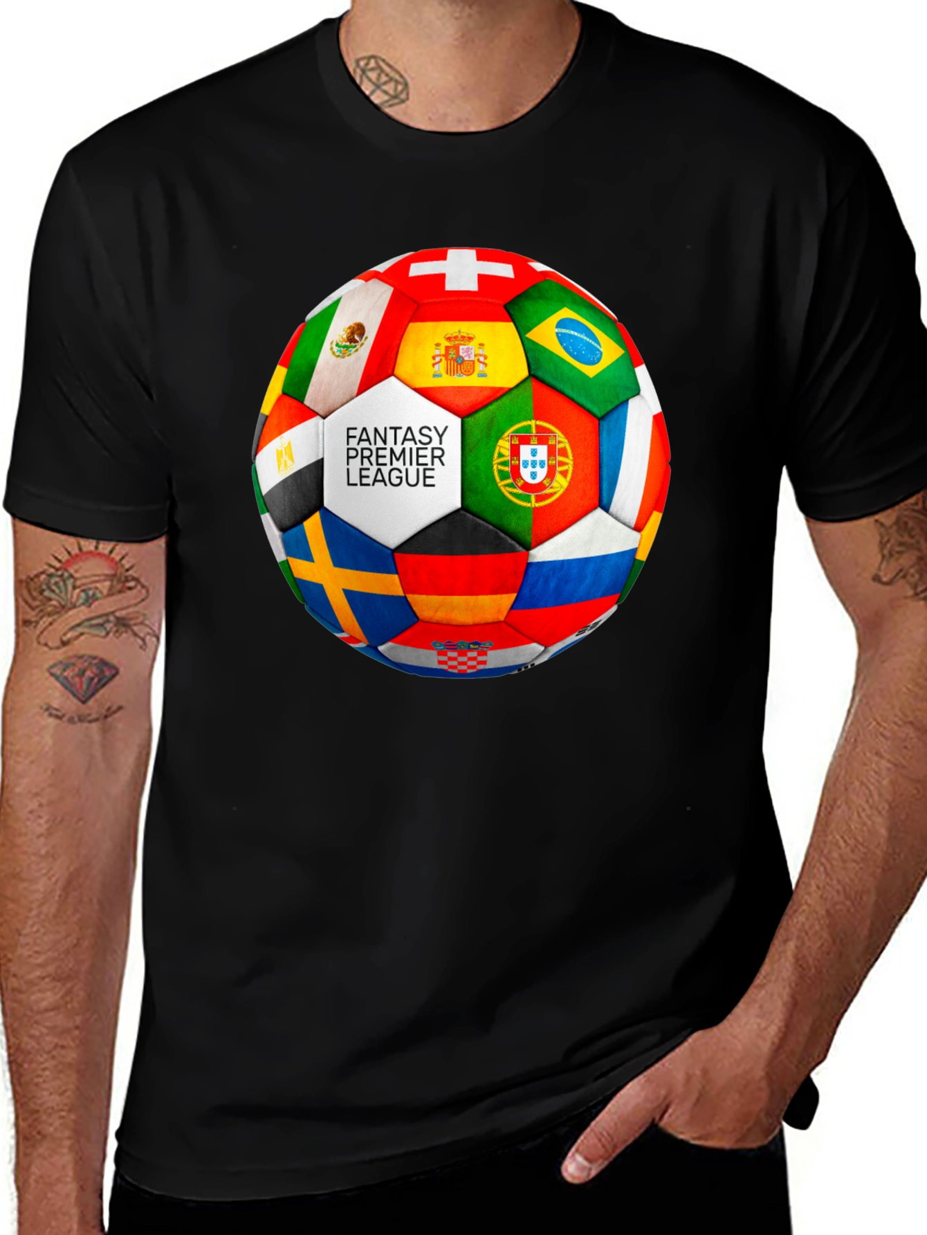 Variant 21 of Fantasy Premier League Soccer Ball Flags T-Shirt