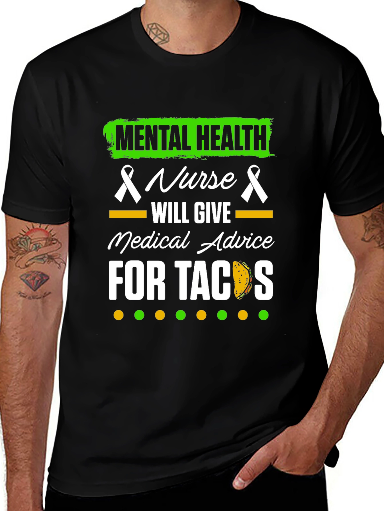 Variant 14 of Mental Health Nurse Tacos Graphic Tee