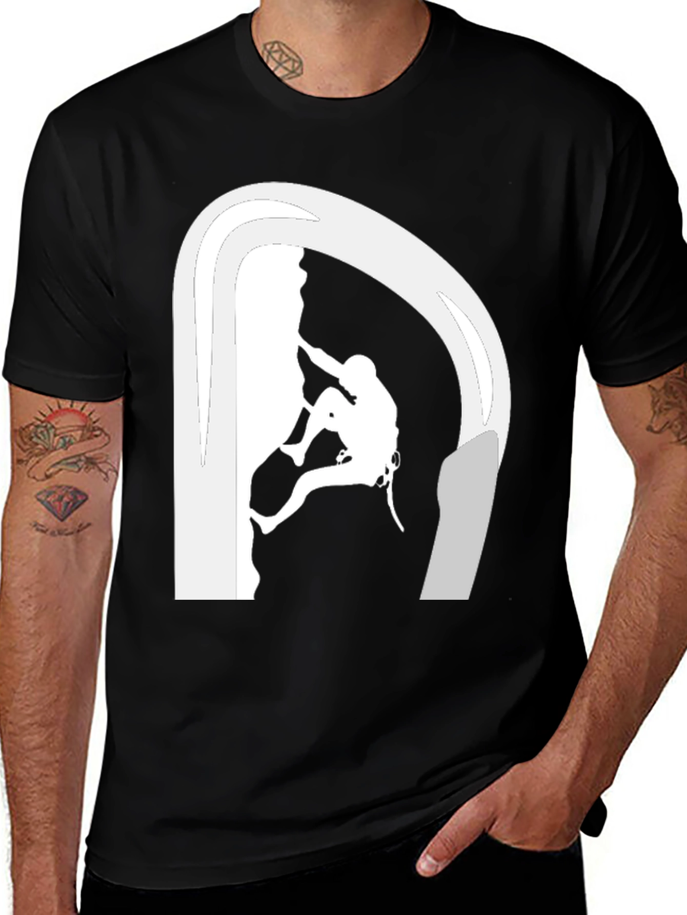 Variant 11 of Rock Climbing T-Shirt - Black