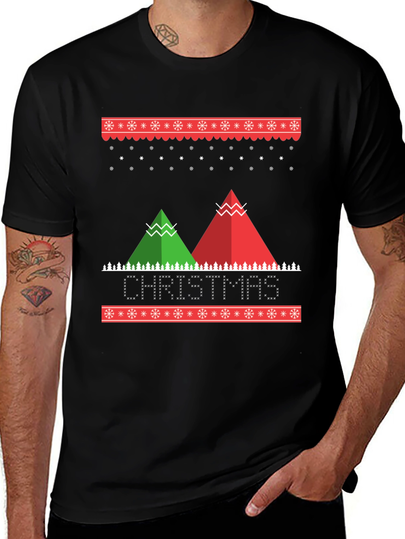 Variant 18 of Christmas Holiday Graphic Print Crew Neck T-Shirt