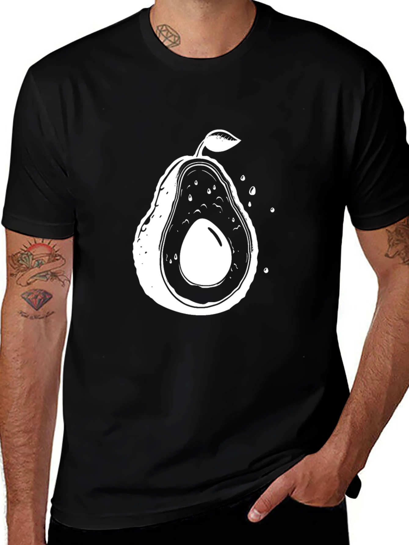 Variant 11 of Avocado Graphic Tee - Unisex Casual Black T-Shirt