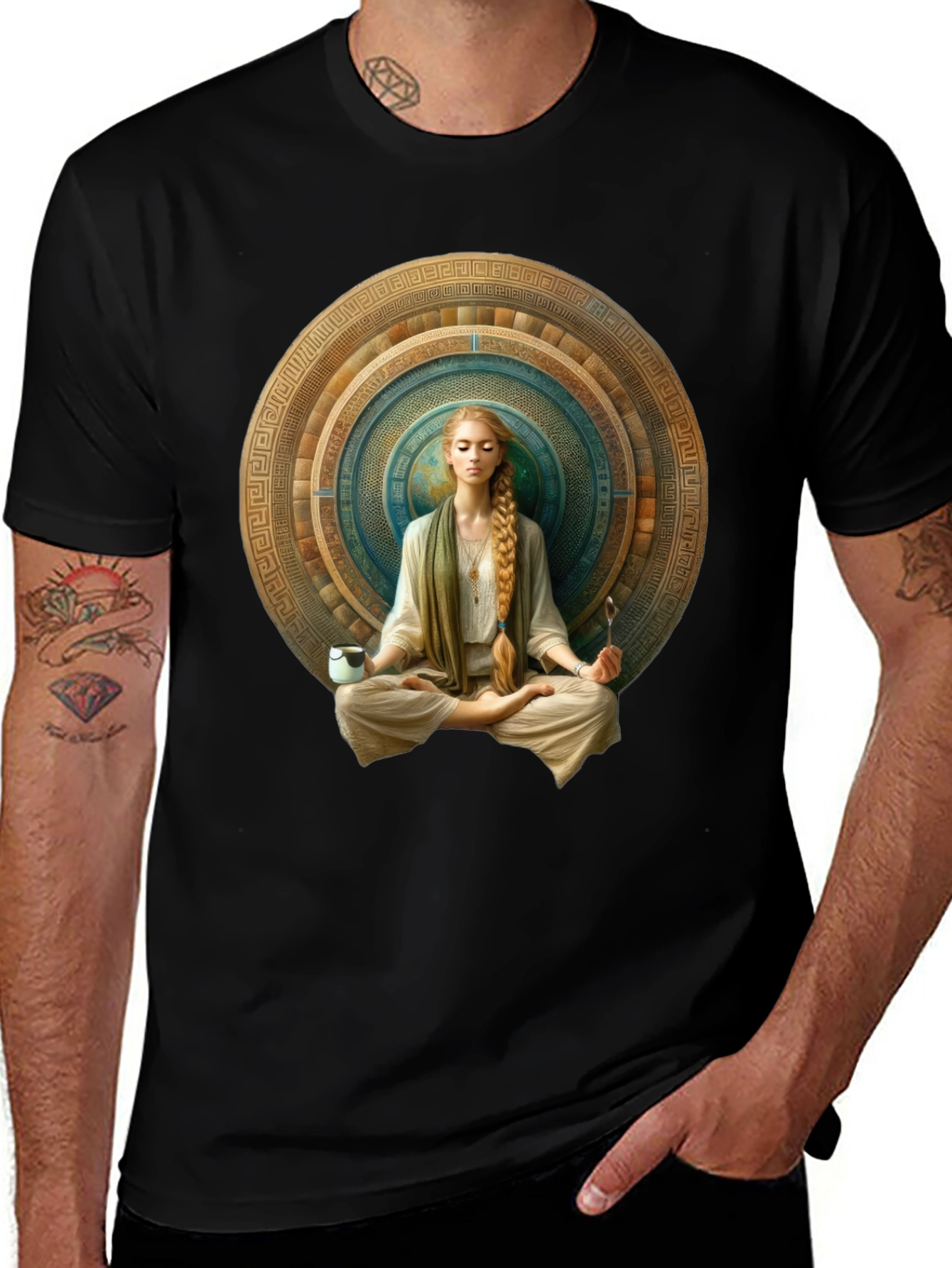 Meditating Woman T-Shirt - Spiritual Style
